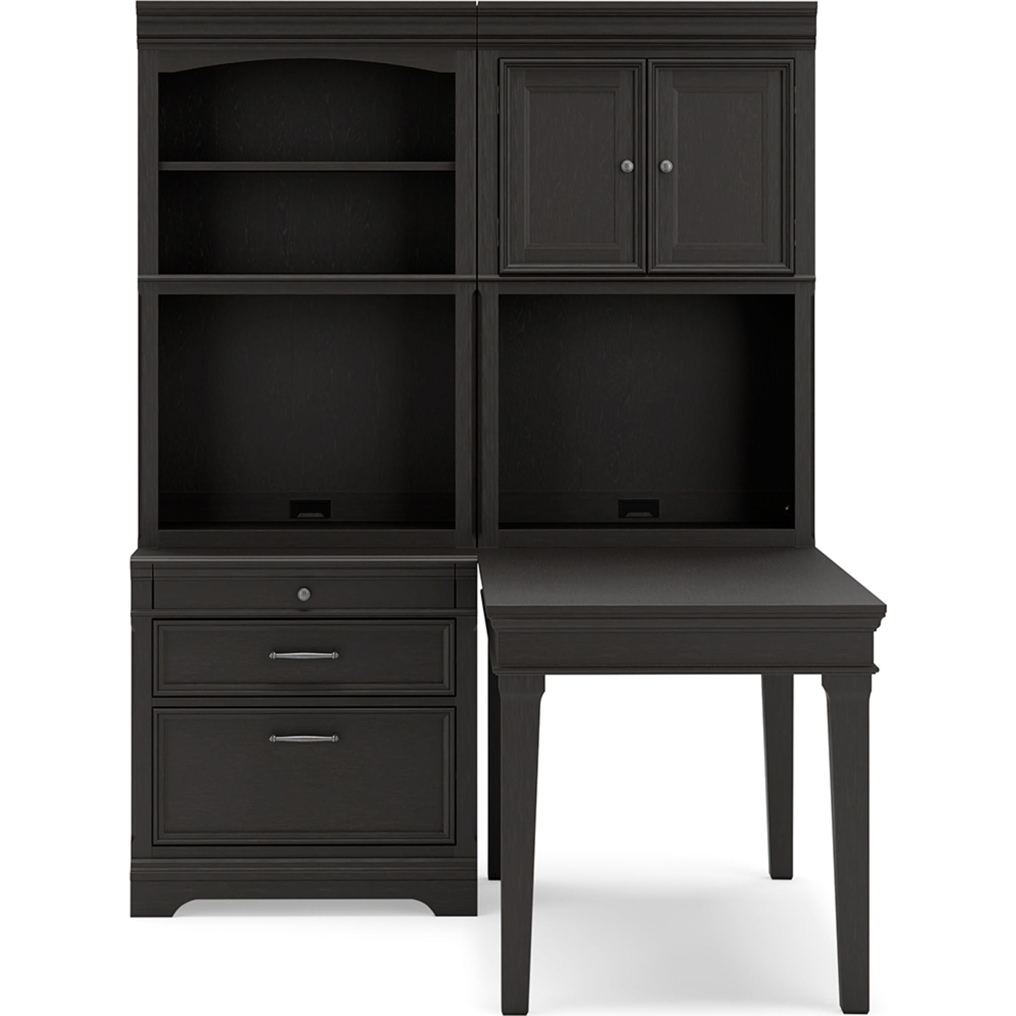 Beckincreek Black Office Desk - Modern Writing Desk for Home & Office Workspace, Study, and Remote Work