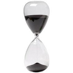 60 Minute Modern Glass Timer - Tall Kitchen Timer in Black or White for Baking, Cooking, and Productivity Tasks