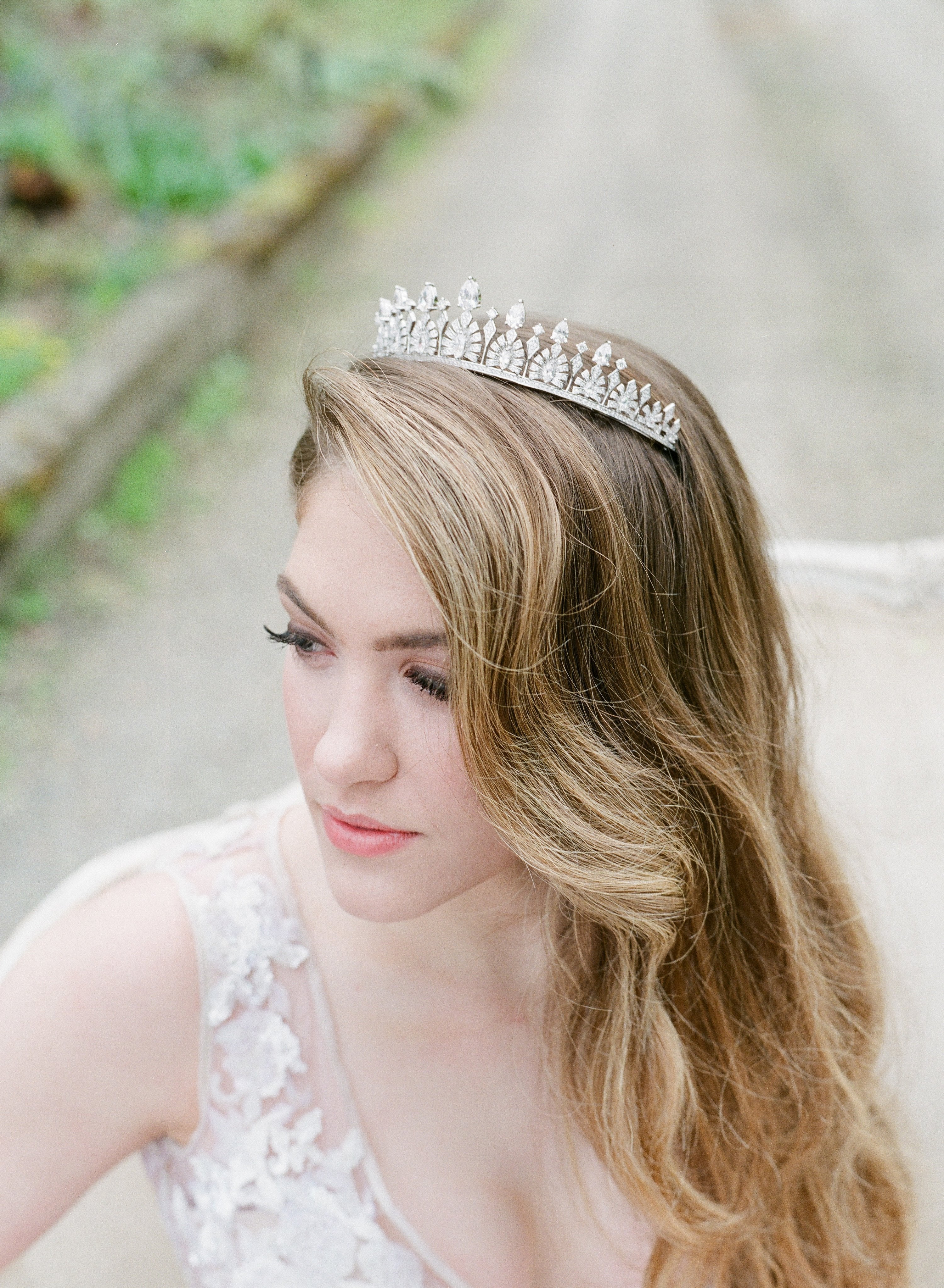 SOFIA Emerald Tiara - Elegant Crystal Rhinestone Bridal Crown for Weddings, Prom, Quinceañera, and Special Occasions