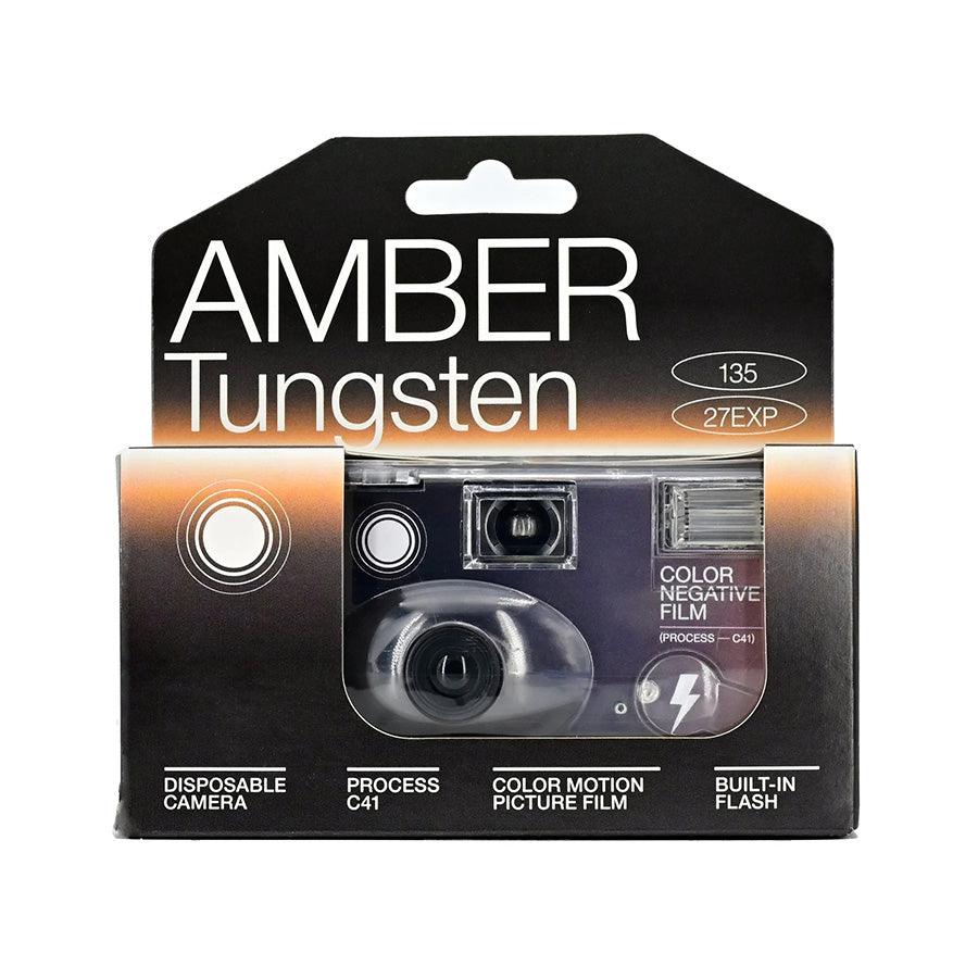 RETO AMBER Tungsten 35mm Disposable Film Camera - 27 Exposures - Vintage Style Point & Shoot for Travel, Parties & Weddings