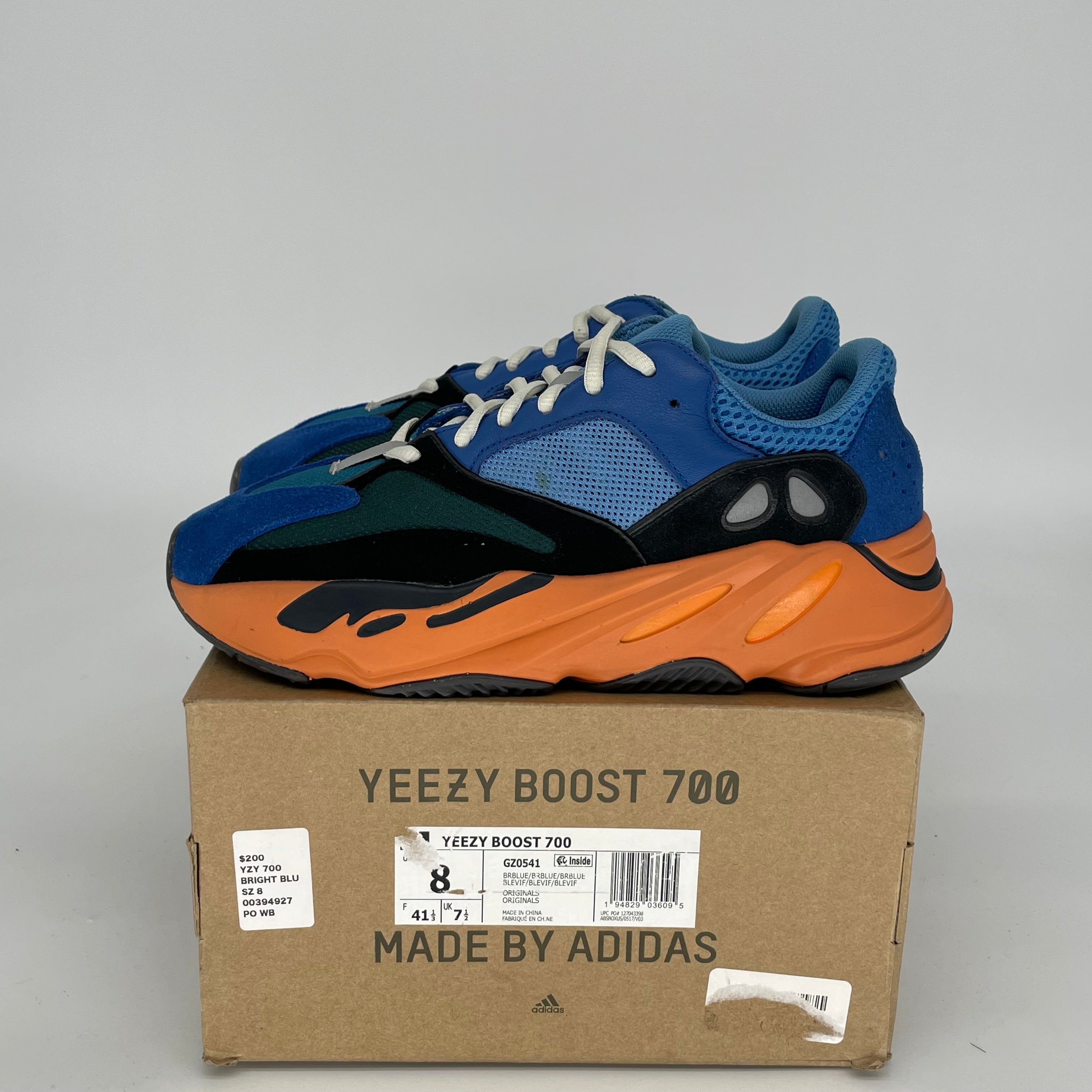 Adidas Yeezy 700 Bright Blue Sneakers - Men's Size 8 (GZ0541) | Comfortable Running Shoes for Casual Wear & Street Style Fashion