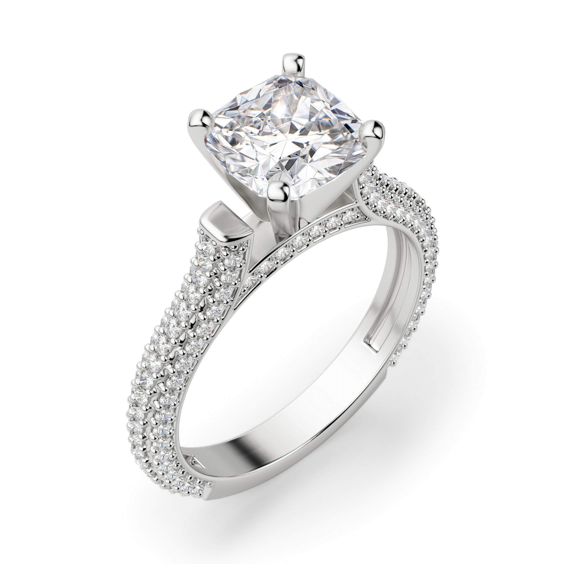 3 CT Cushion Cut Moissanite Engagement Ring Set - Vintage Halo Wedding Band & Solitaire Promise Ring for Women, Anniversary Gift, Bridal Jewelry (Perfect for Proposals, Weddings & Special Occasions)
