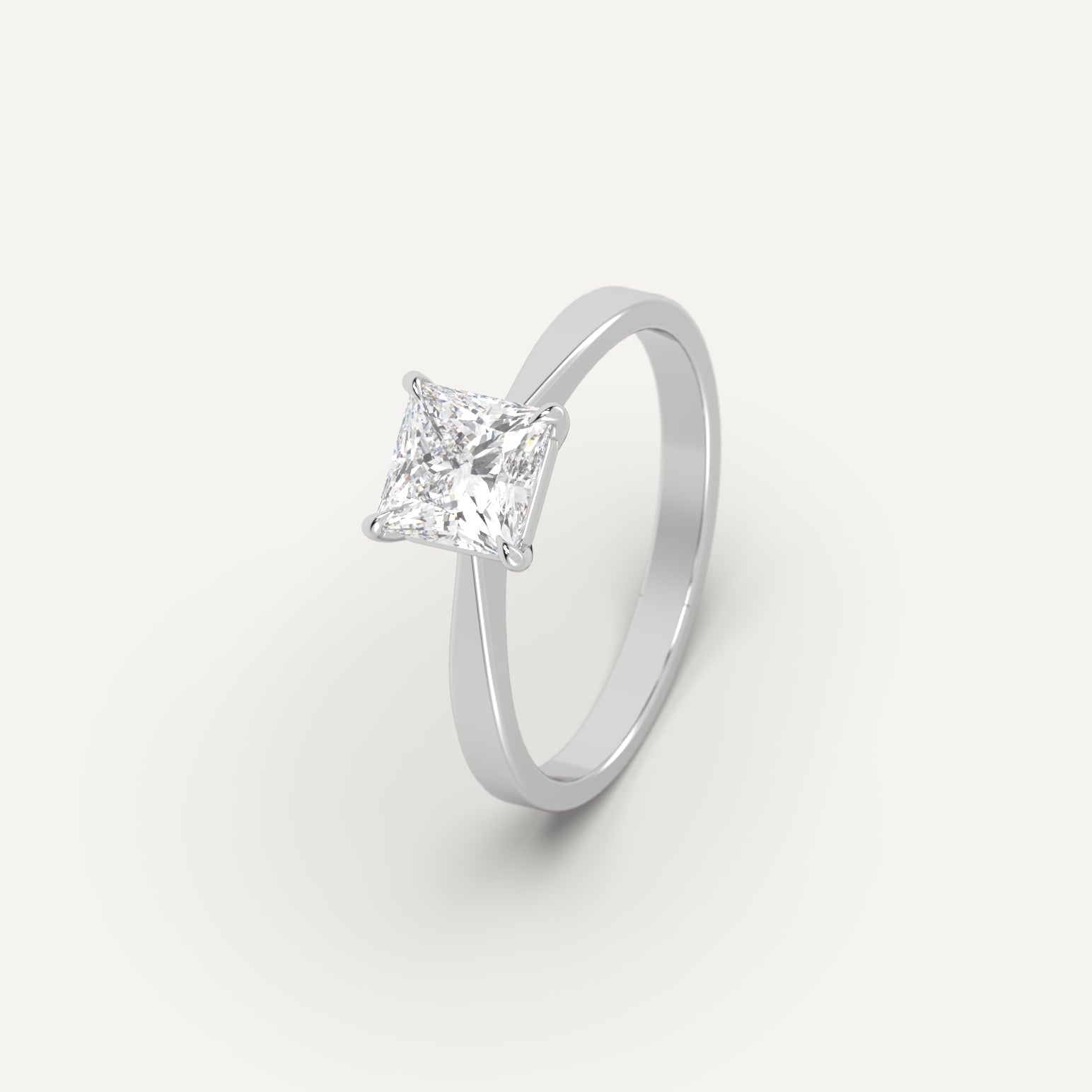 1 Carat Princess Cut Diamond Engagement Ring - Sparkling Solitaire for Wedding, Proposal & Anniversary Gifts