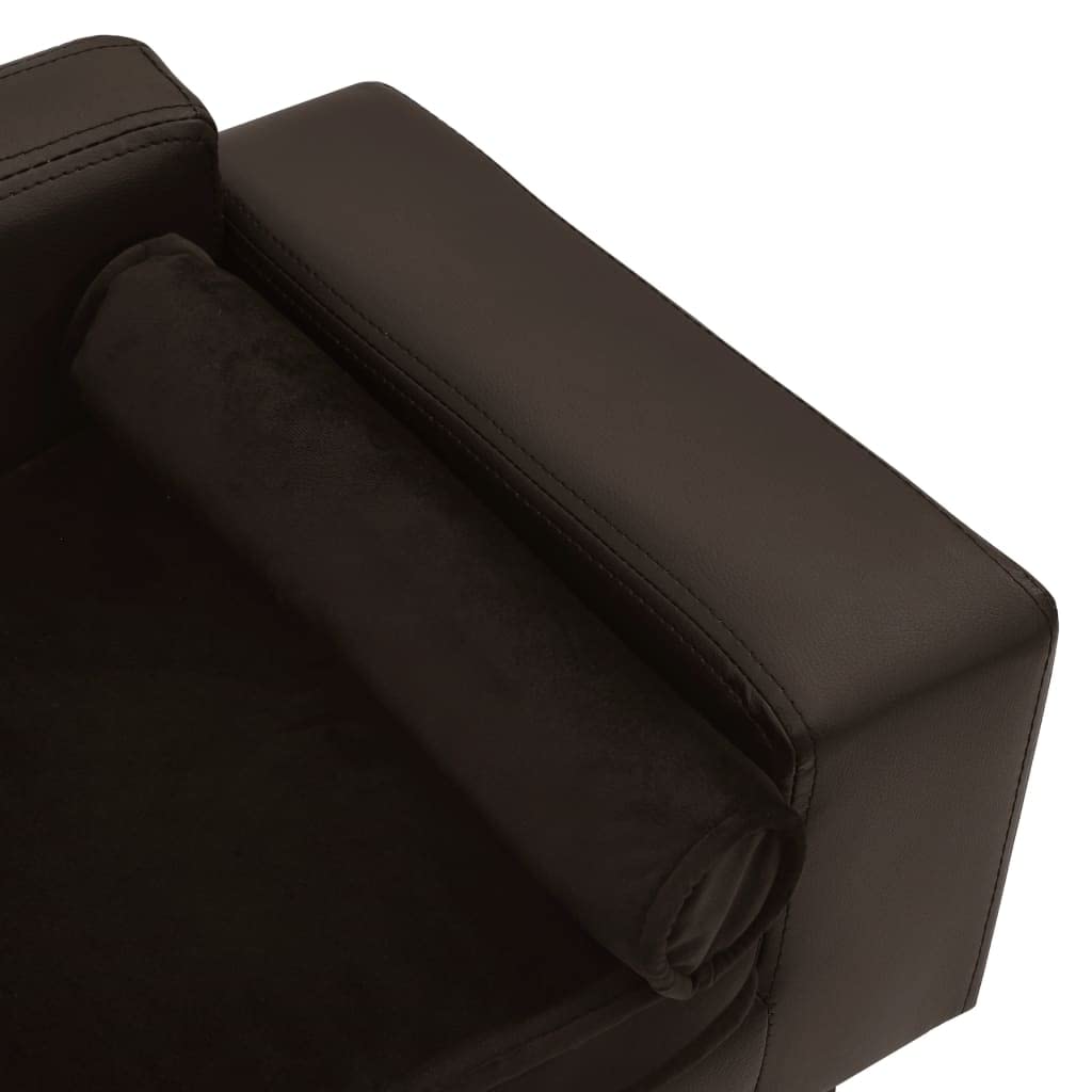 Premium Leather Pet Sofa Bed for Cats & Dogs - Non-Slip Foam Lounger with Sturdy Legs for Small/Medium Pets, Washable Cushion Cover, 31.9