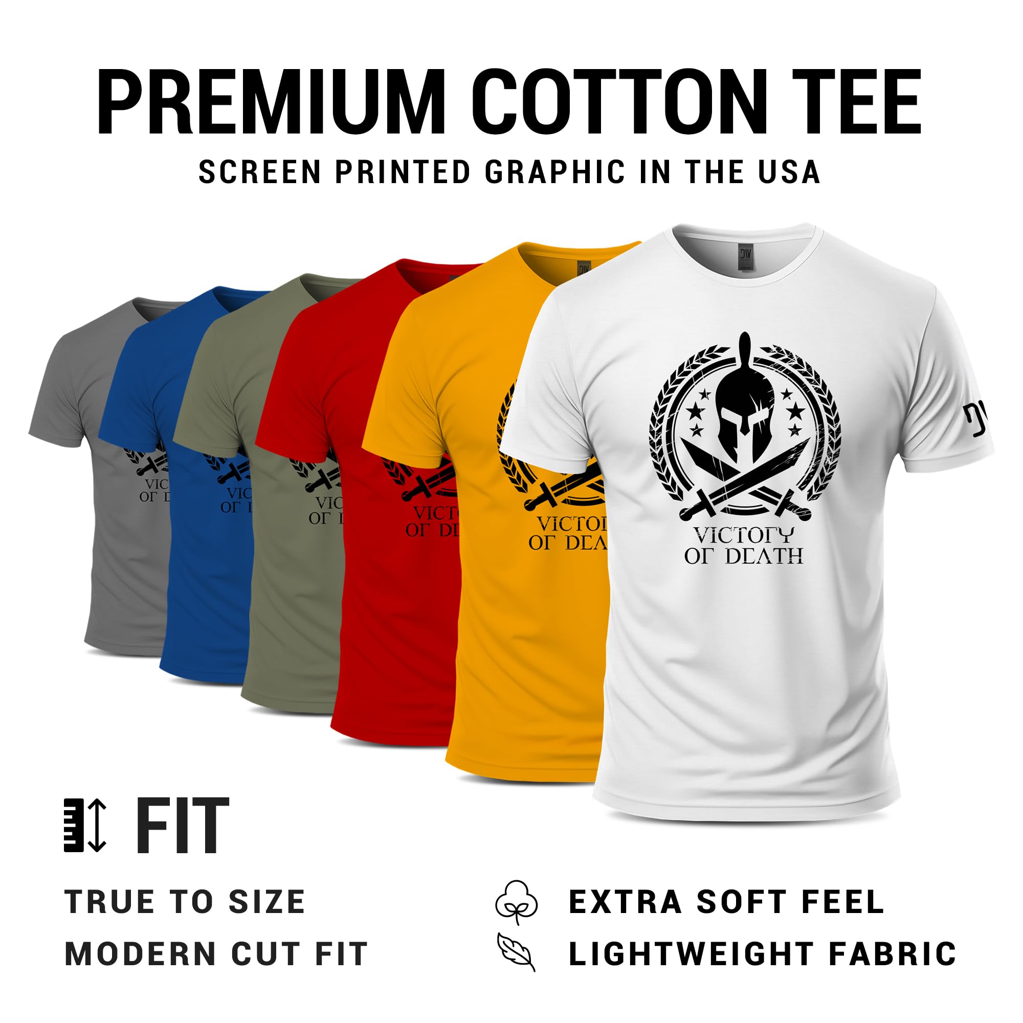 **Dion Wear Men's Graphic T-Shirts - Spartan Warrior Short Sleeve Cotton Tee for Casual Wear, Gym & Street Style**