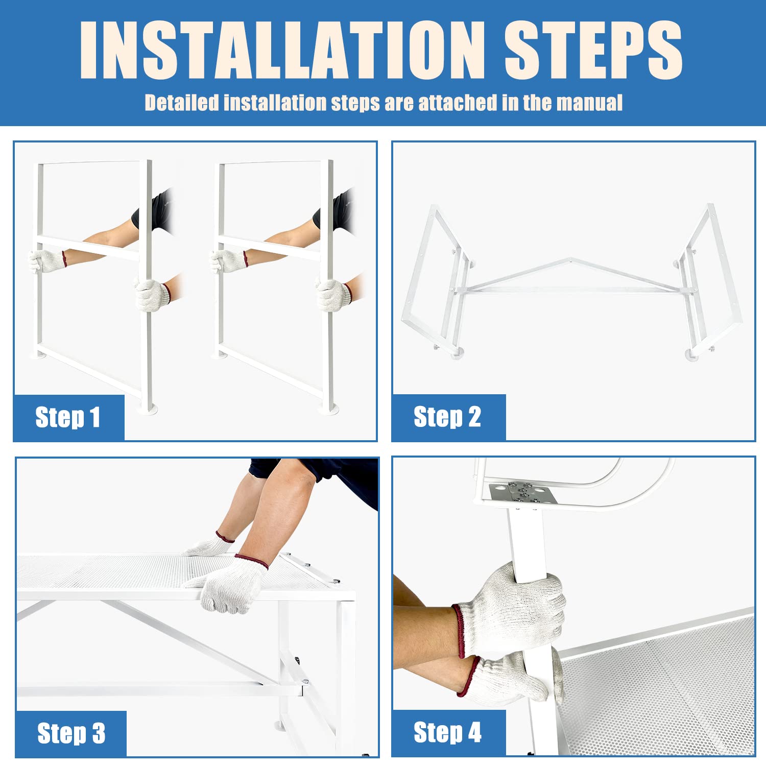 Adjustable Metal Goat Milking Stand for Sheep & Livestock - Heavy Duty Trimming & Shearing Stand with Height Adjustable Headpiece - Perfect for Dairy Goats, Sheep Grooming & Farm Use (White)