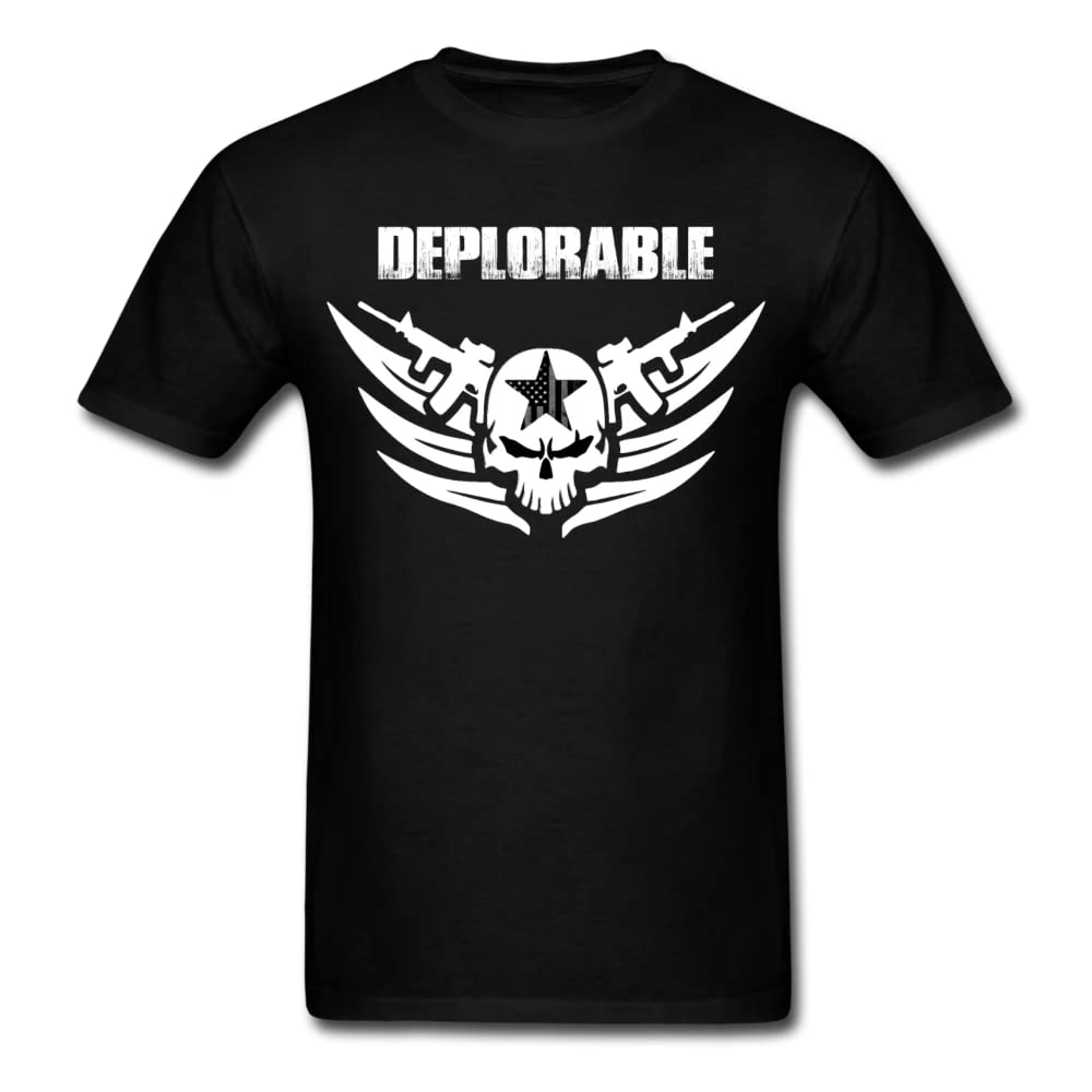 Trump Movement USA Pride President Men's T-Shirt - LowB Clothing Deplorable Skull Flag Design | Patriotic Political Apparel for Rallies, Campaign Events & Conservative Fashion