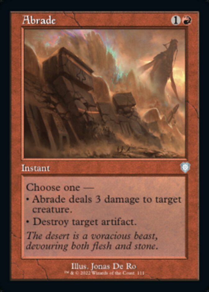 Abrade (Retro) - MTG The Brothers' War Commander Deck Card - Perfect for Commander, Modern & Casual Magic: The Gathering Games