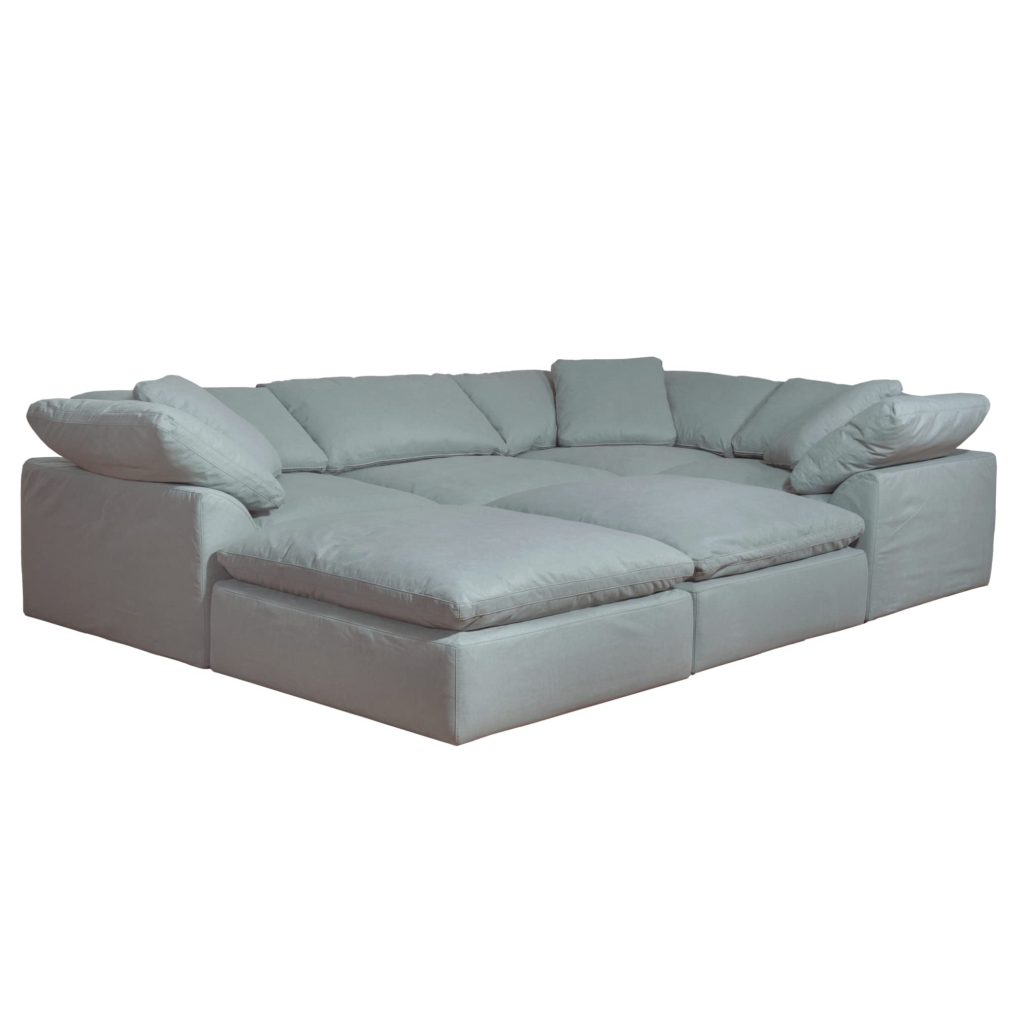 Sunset Trading Contemporary 6-Piece Modular U-Shaped Sectional Sofa with Puff Collection - 132