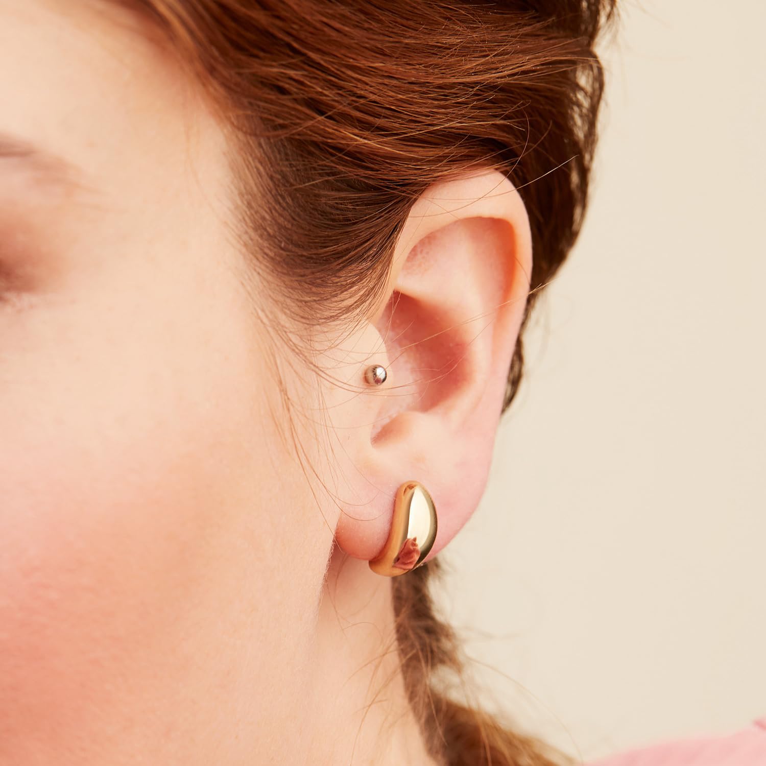 3 Pairs 14K Gold Plated Hoop Earrings Set for Women - Dainty Stud, Small Dangle & Cartilage Huggie Earrings - Hypoallergenic Trendy Gold Jewelry - Perfect Gift for Her, Everyday Wear & Special Occasions