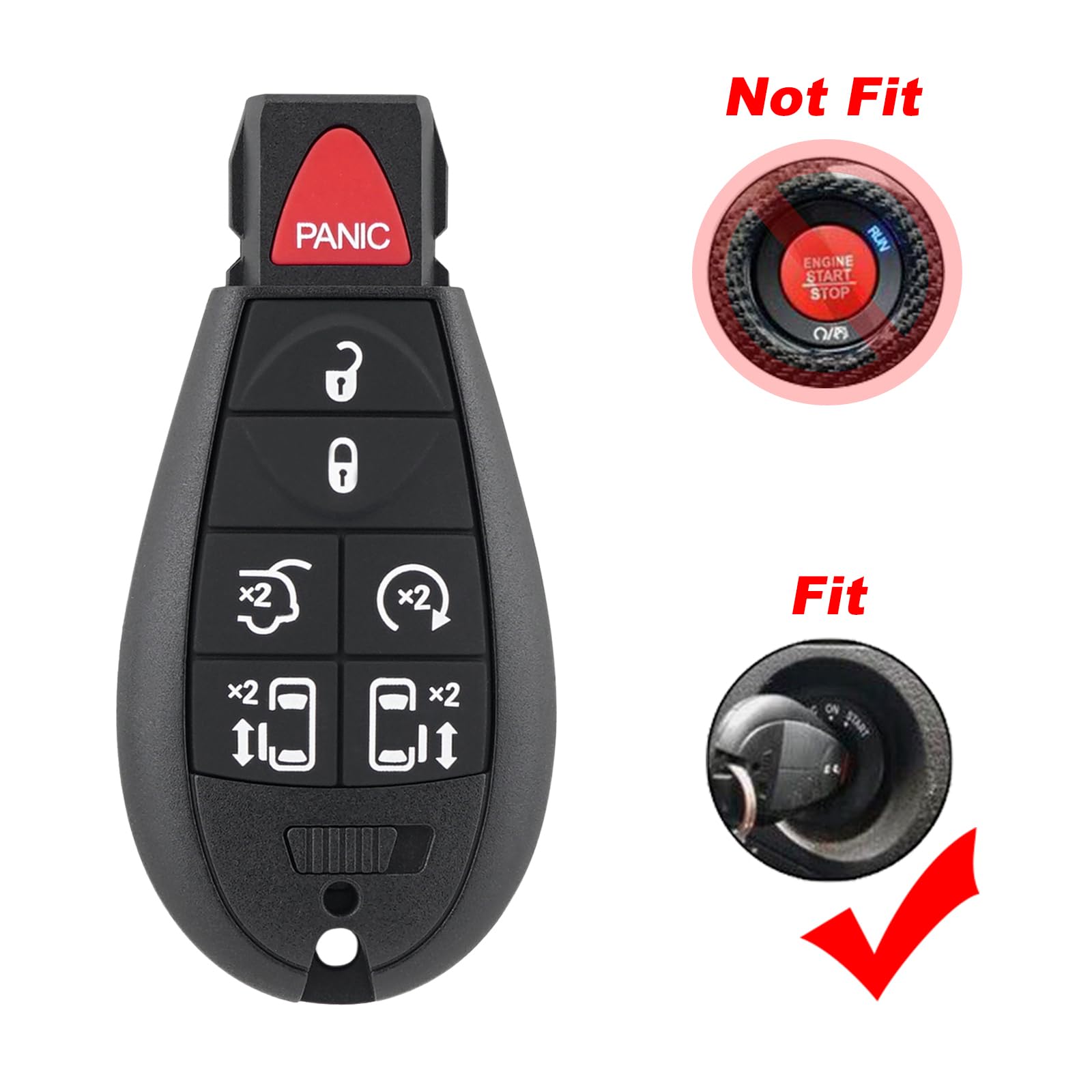 Replacement Key Fob for 2008-2016 Chrysler Town & Country & Dodge Grand Caravan - Keyless Entry Remote M3N5WY783X IYZ-C01 - Perfect for Lost/Damaged Keys & Easy Vehicle Access