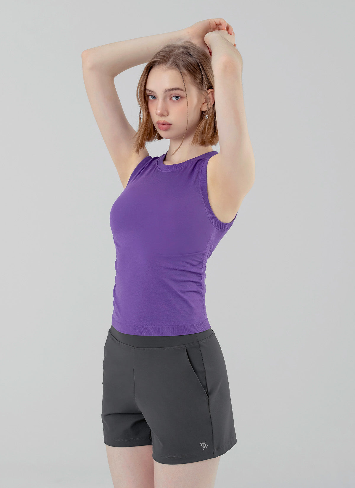 Zero Slick Seamless Side Shirring Sleeveless Top for Women - Perfect for Summer Outfits, Casual Wear & Beach Vacations
