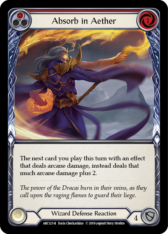 Absorb in Aether (Red) [ARC123 R] 1st Edition Rainbow Foil Trading Card - Arcane Rising Collectible Game Card for MTG Players and Fantasy TCG Enthusiasts | Perfect for Deck Building, Tournaments, and Card Collection Displays