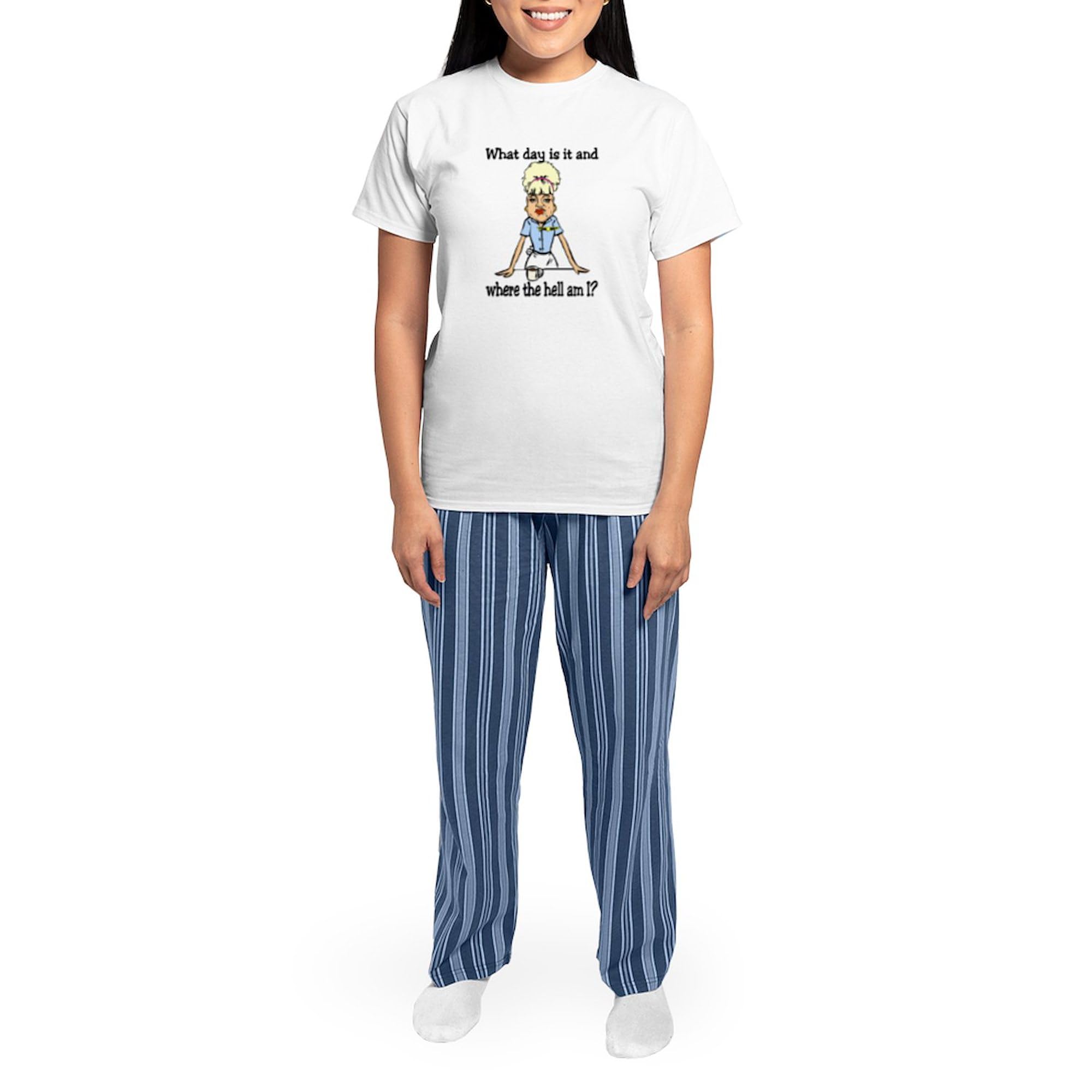 Where The Hell Am I Women's Light Pajama Set - Novelty Cotton Sleepwear for Women | Comfortable PJs for Lounge & Sleep | Perfect for Gifts, Travel & Relaxation at Home