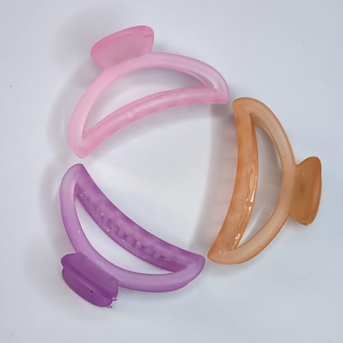 3 Pack Large Non-Slip Hair Claw Clips for Thick Hair - Strong Hold Hair Accessories for Women & Girls - Perfect for Workouts, Beach Days & Everyday Styling