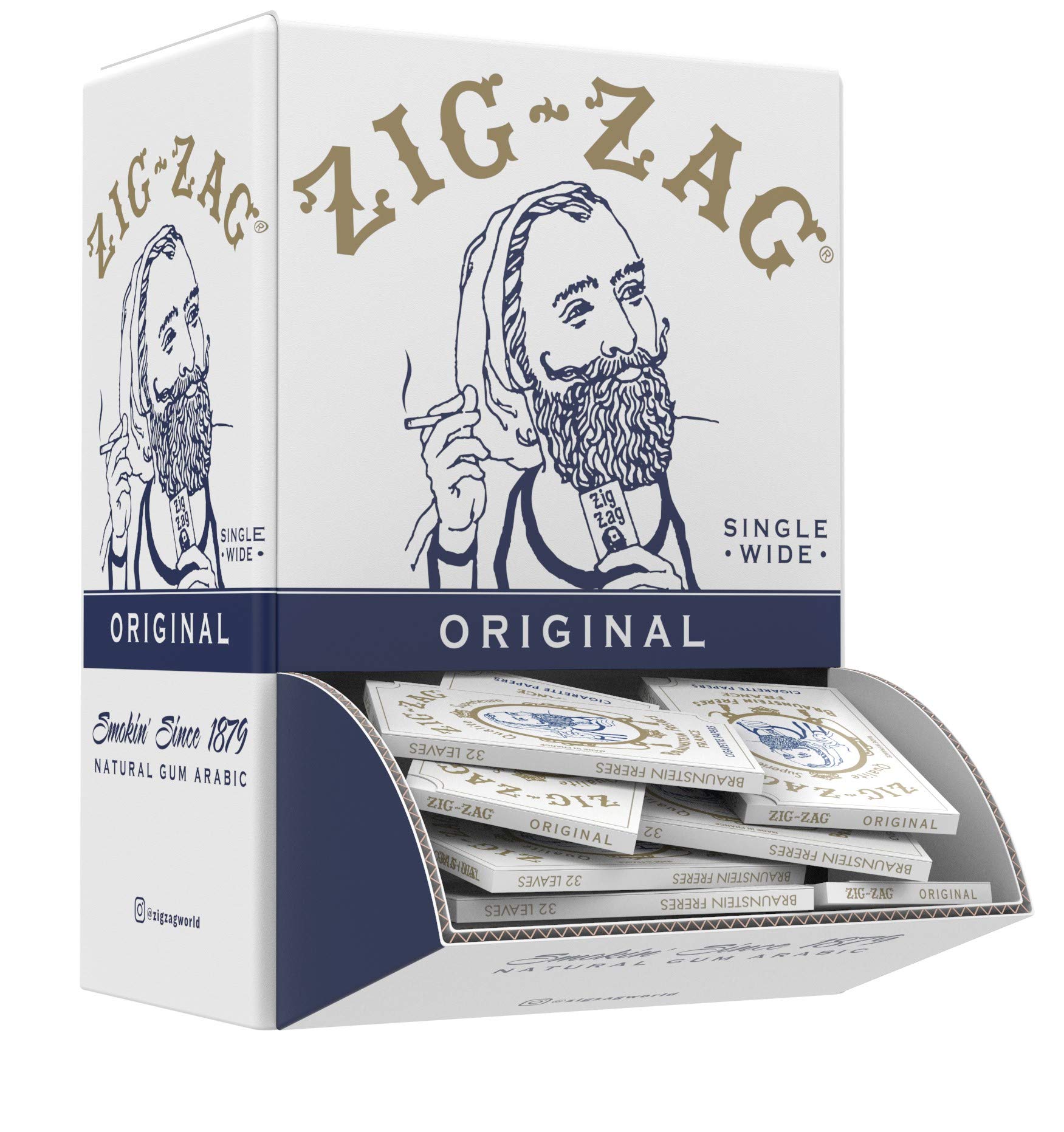 Zig Zag Original White Rolling Papers - 70mm, 48 Booklets (32 Sheets Each) | Premium Slow Burn & Consistent Seal | Perfect for Rolling Cigarettes, Joints & Herbs | Natural Rolling Papers for Smooth Smoking Experience