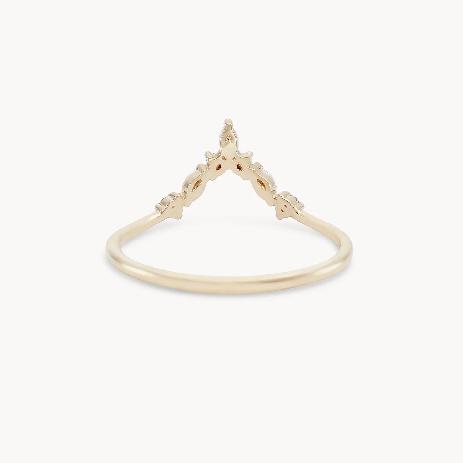 14K Yellow Gold Moonbow Ring with White Diamonds - Elegant Jewelry for Women, Perfect for Weddings, Anniversaries & Special Occasions