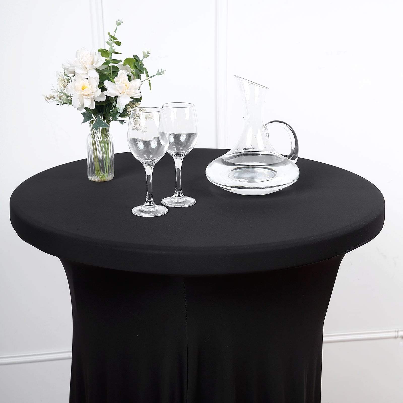 Natural Wavy Spandex Cocktail Table Cover - Stretchable Tablecloth for Party Decor, Wedding Reception & Home Dining
