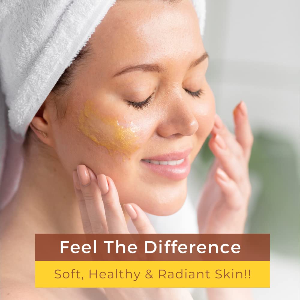 CORLIN FAIRGLOW Apricot & Turmeric Scrub 800g - Natural Exfoliating Face & Body Scrub with Apricot Oil & Almond Oil for Deep Cleansing & Instant Glow | Tan Removal for Men & Women | Perfect for Daily Skincare & Post-Sun Care Routine