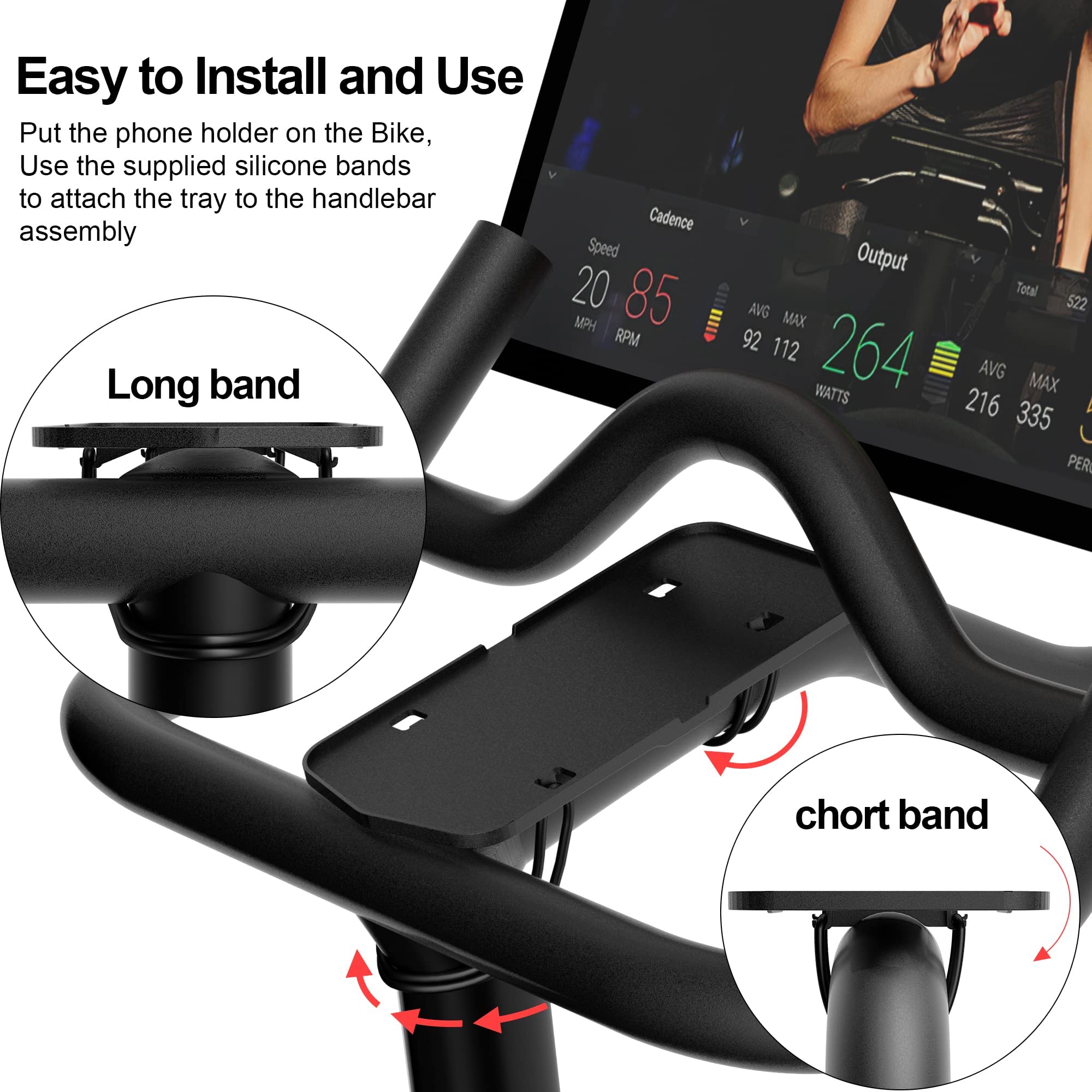 COOLWUFAN Universal Bike Phone Mount - Anti-Slip Handlebar Phone Holder for Peloton Bike/Bike+ Accessories | Fits iPhone, Samsung & Most Smartphones | Perfect for Indoor Cycling, Workouts & Outdoor Rides