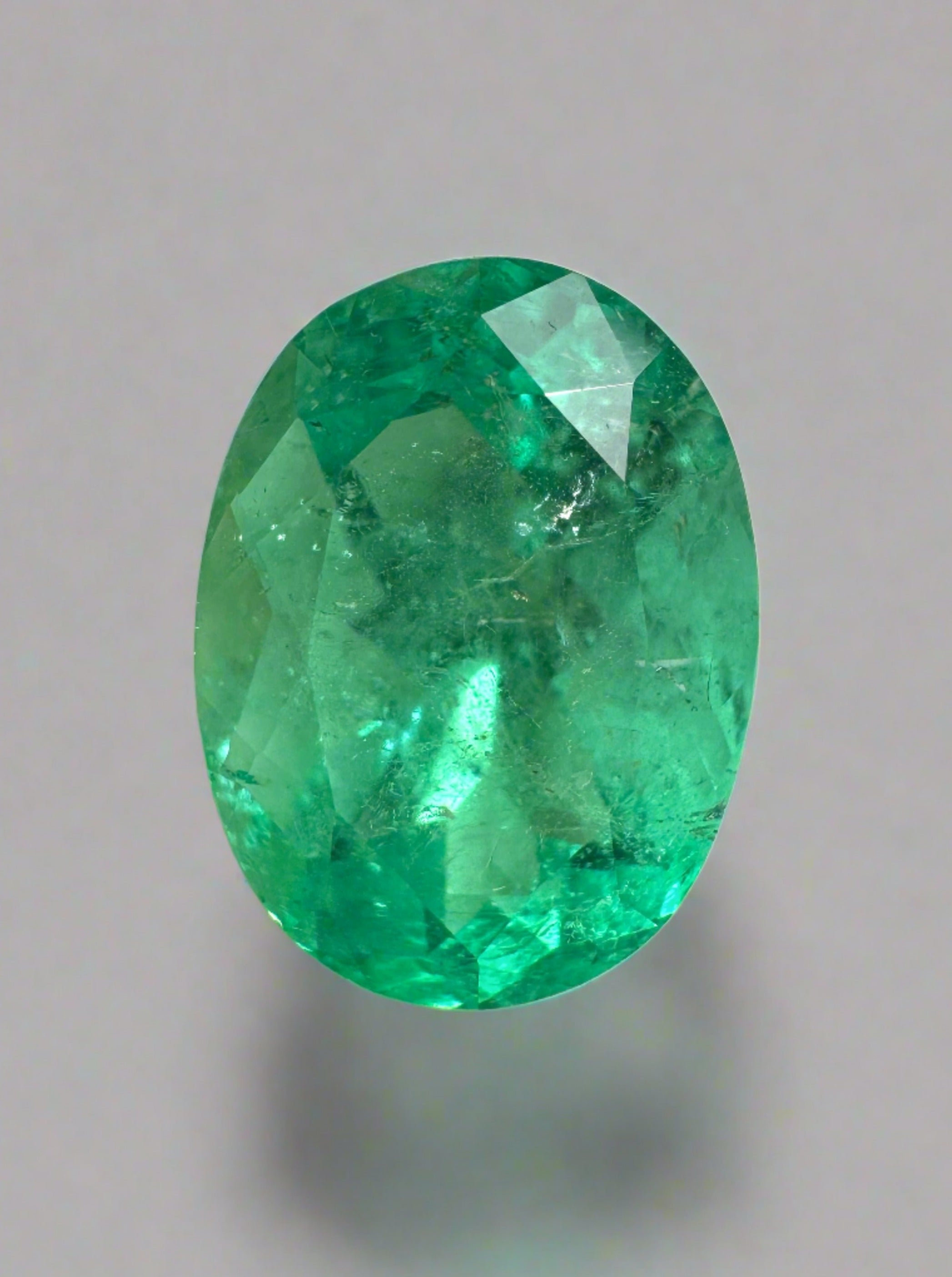 3.86 Carat Vibrant Spring Green Natural Loose Colombian Emerald Oval Cut Gemstone for Jewelry Making, Engagement Rings & Luxury Gifts