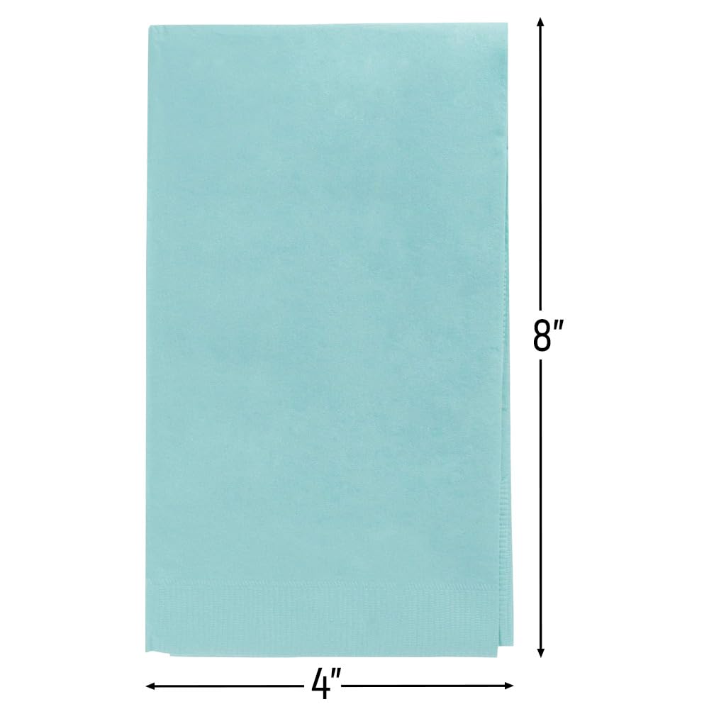 Premium Robin's Egg Blue 2-Ply Guest Hand Towels - 8