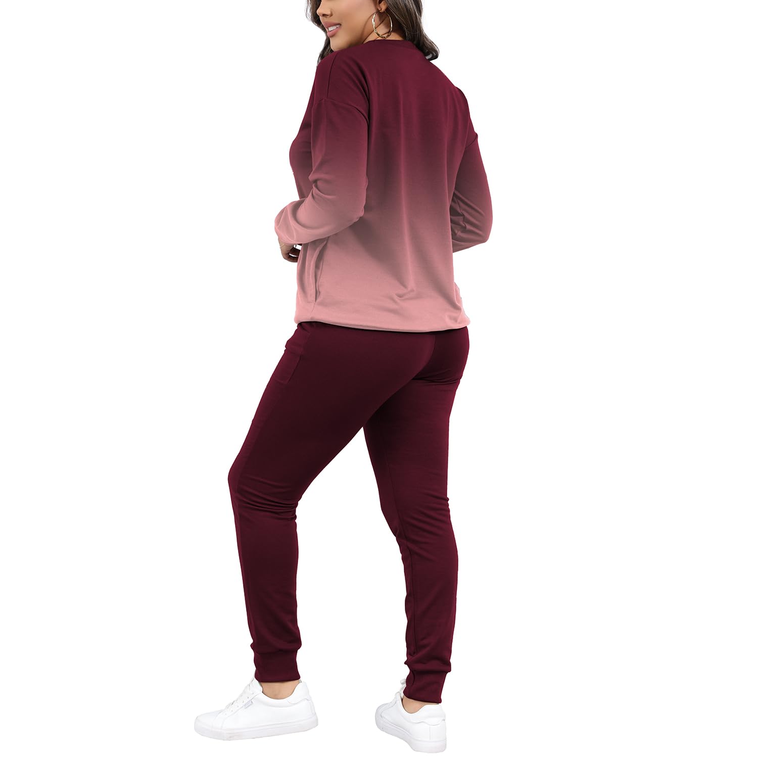 HBQ Women's Two Piece Outfits - Casual Long Sleeve Sweatsuits & Jogger Tracksuits Lounge Sets with Pockets | Comfy Loungewear for Home, Workout & Running Errands