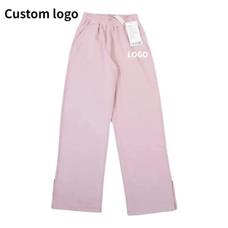 Softstreme Women's High Waist Wide Leg Split Pants - Elastic Waist Straight Leg Yoga Pants for Outdoor Sports, Lounge & Casual Wear