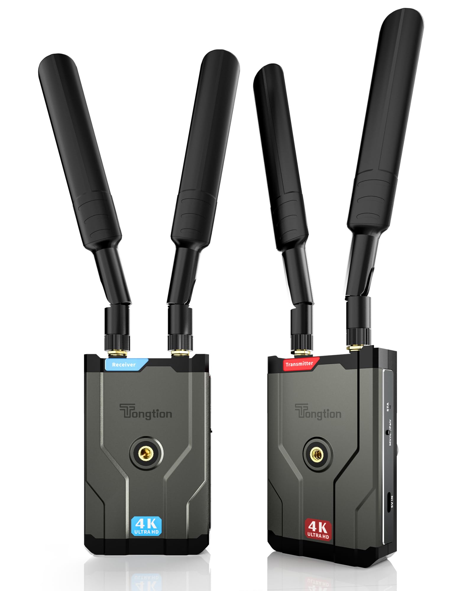 4K Wireless HDMI Transmitter and Receiver Kit - 500FT Range, 60ms Low Latency, Dual-Band 2.4/5GHz for HD Video Streaming | Compatible with Cameras, Laptops, Monitors, TVs, Projectors | Perfect for Home Theater, Gaming, Live Streaming and Netflix