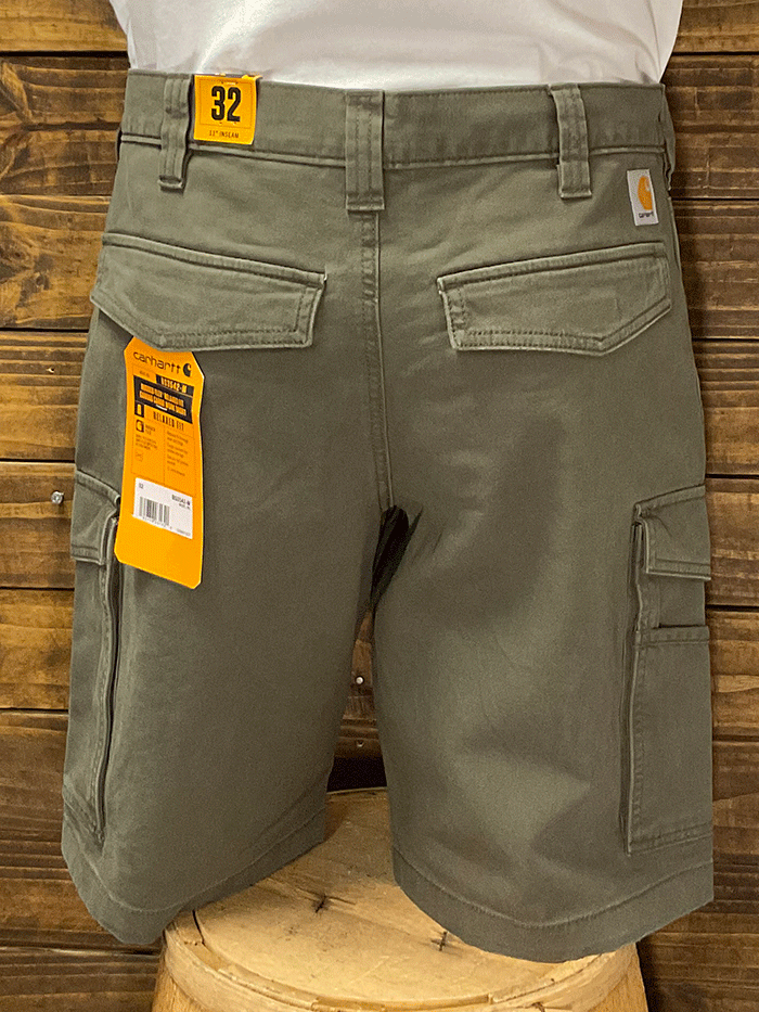 Carhartt 103542 217 Men's Rugged Flex® Relaxed Fit Canvas Cargo Work Shorts in Tarmac - Durable Workwear for Construction, Landscaping & Outdoor Activities