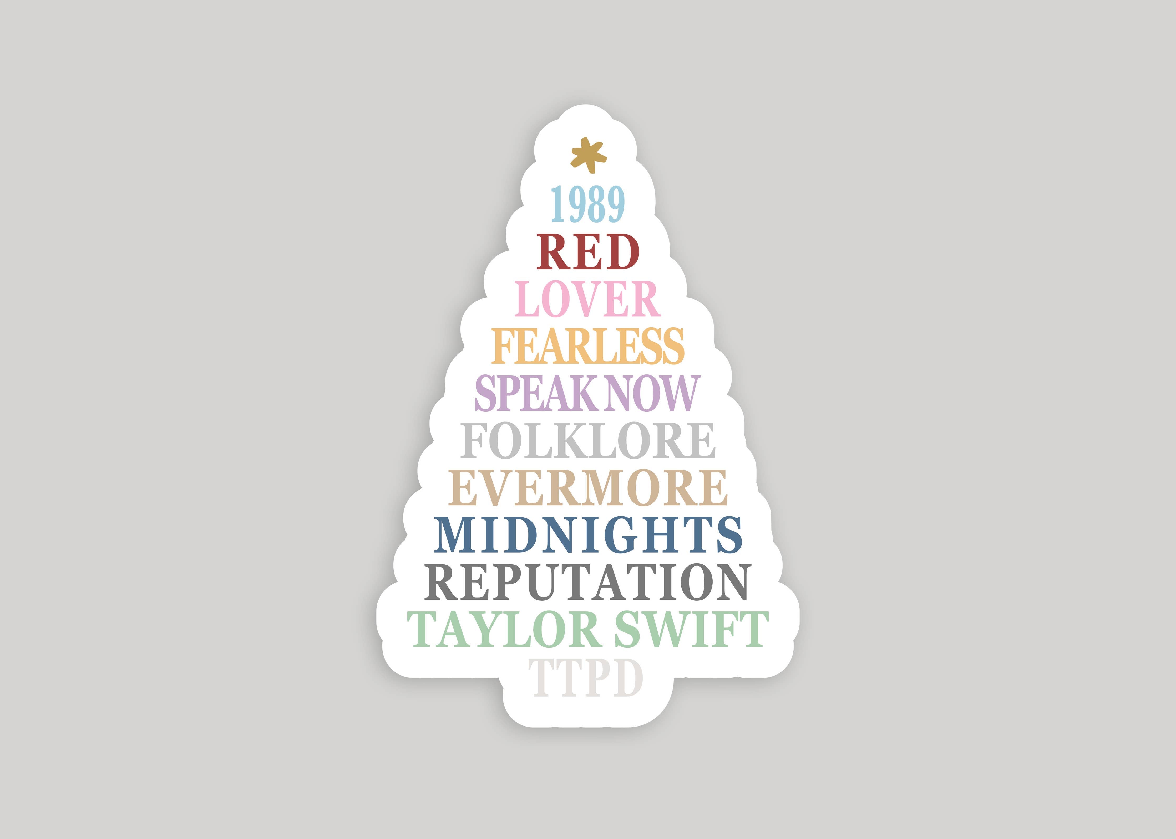 Taylor Swift Christmas Stickers - Swiftmas Tree Eras Stickers for Holiday Decorations, Gifts, Scrapbooking & DIY Crafts