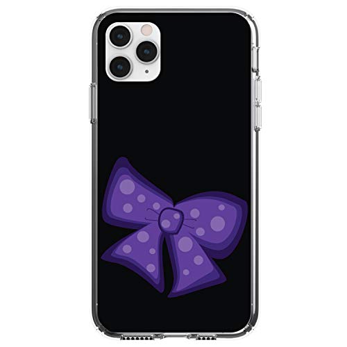 Purple Black Bow Ribbon On Clear Case