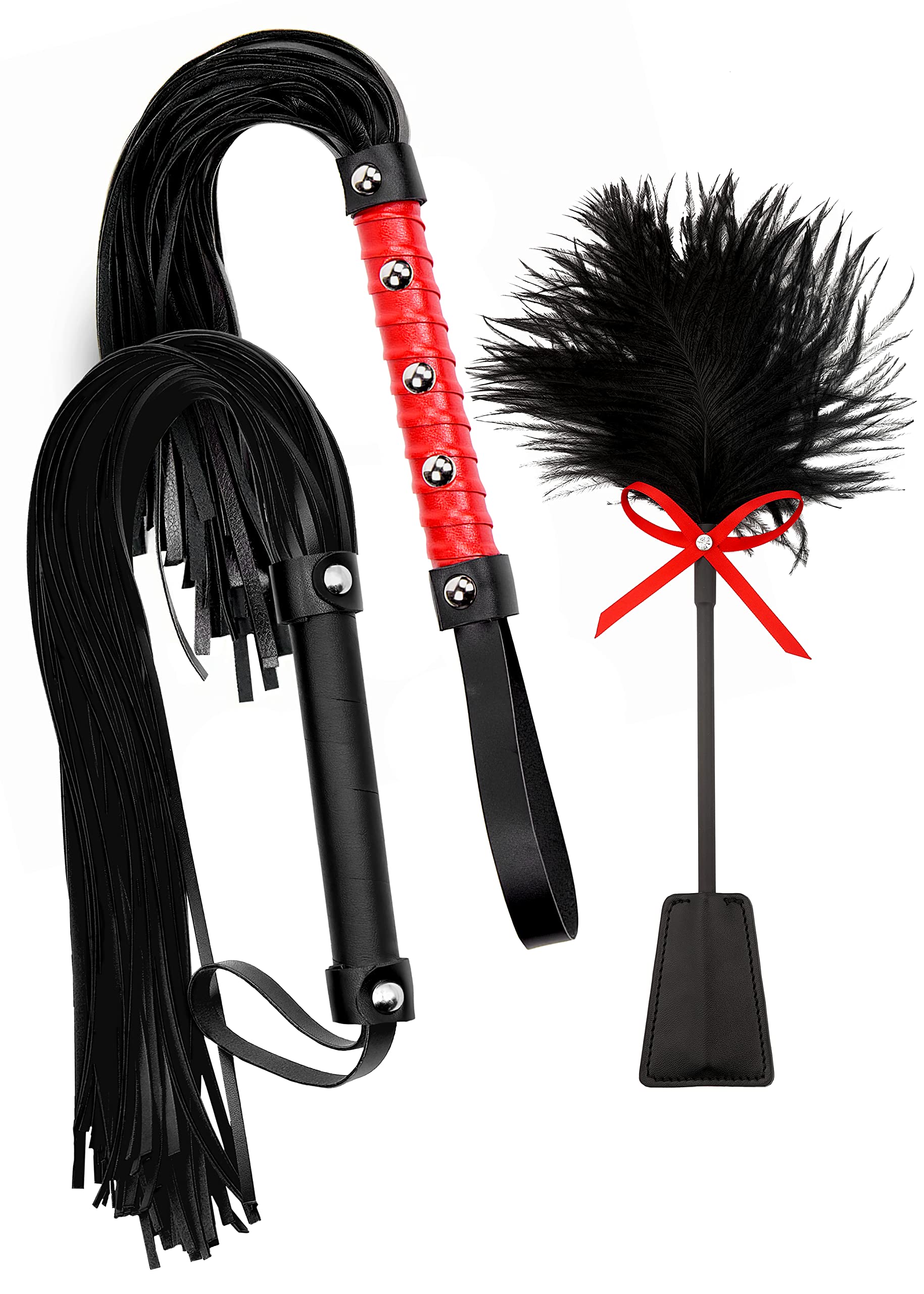 Premium SM Set Flogger for Adults - BDSM Bondage Paddles & Sensual Whips for Couples - Perfect for Spanking, Role Play, and Sensory Play in the Bedroom