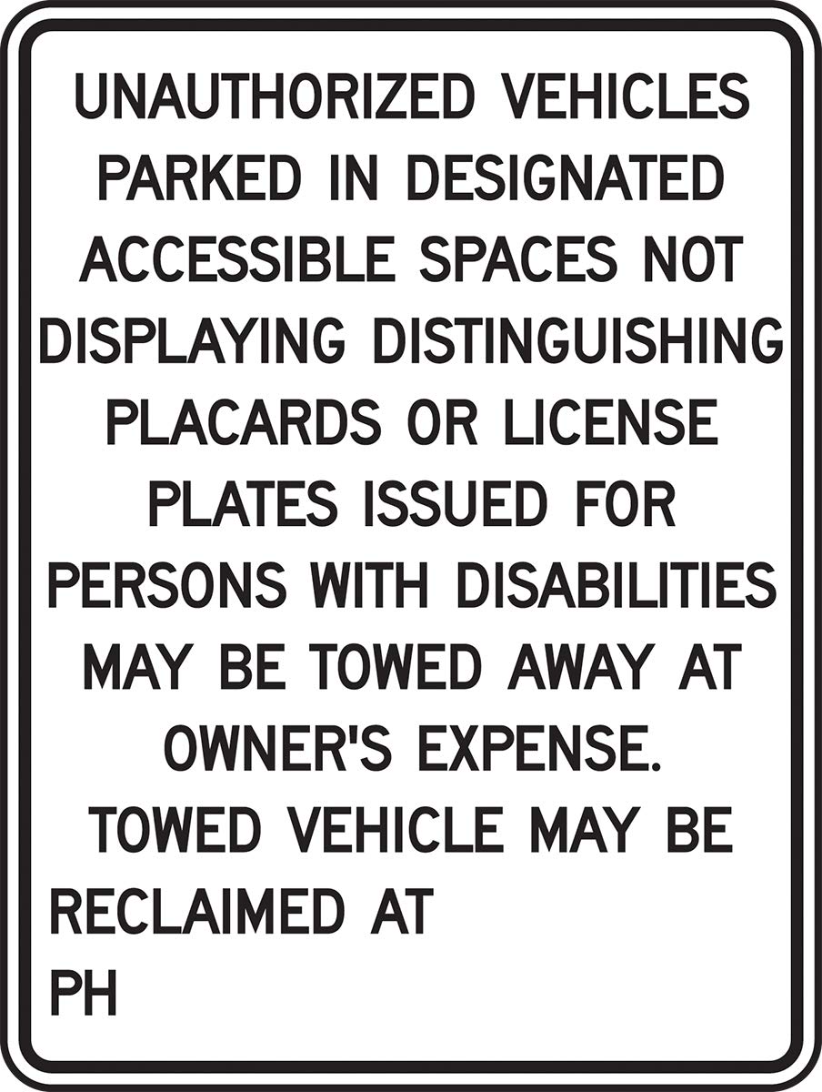 Accuform FRA189RA Engineer-Grade Reflective Aluminum Handicapped Parking Sign - 24