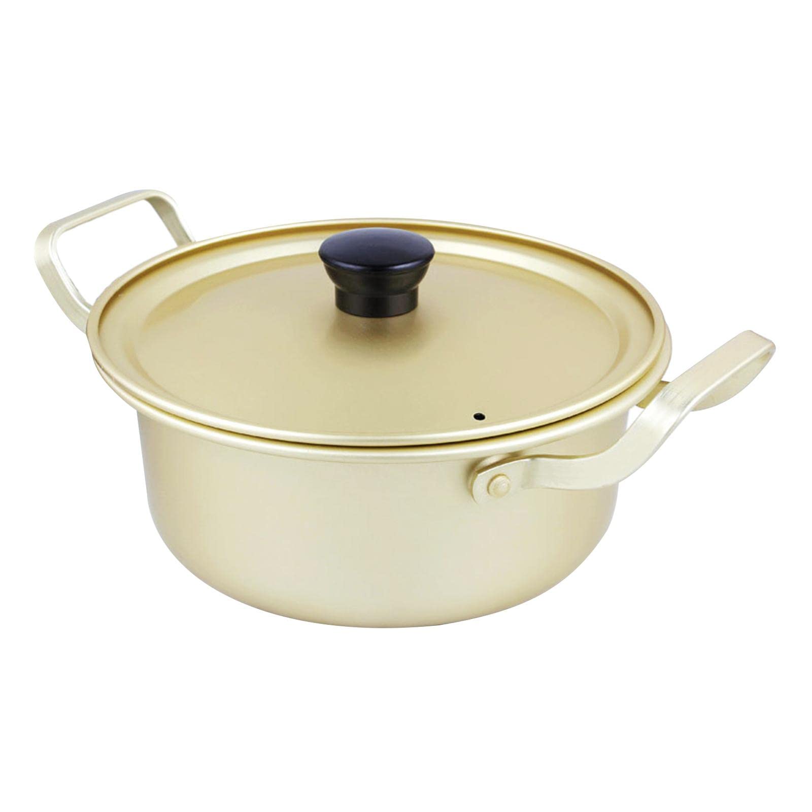 Premium Korean Ramen Pot with Lid - 18cm Fast Heating Double Handle Noodle Cooking Pot for Stovetop & Camping | Ideal for Korean Ramen, Udon & Hot Pot Meals