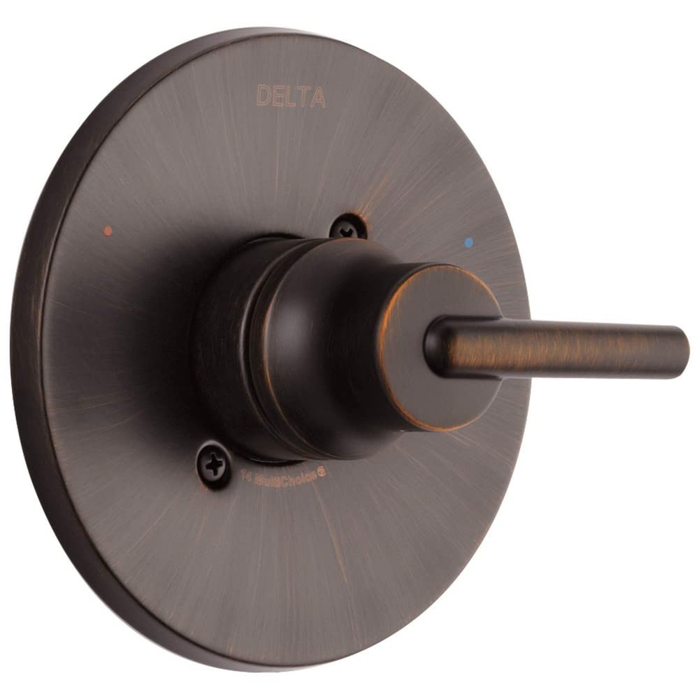 Delta Faucet Trinsic 14 Series Single-Function Oil Rubbed Bronze Shower Valve Trim Kit with Handle - Venetian Bronze T14059-RB (Valve Not Included) - Perfect for Bathroom Renovation & Modern Shower Upgrades