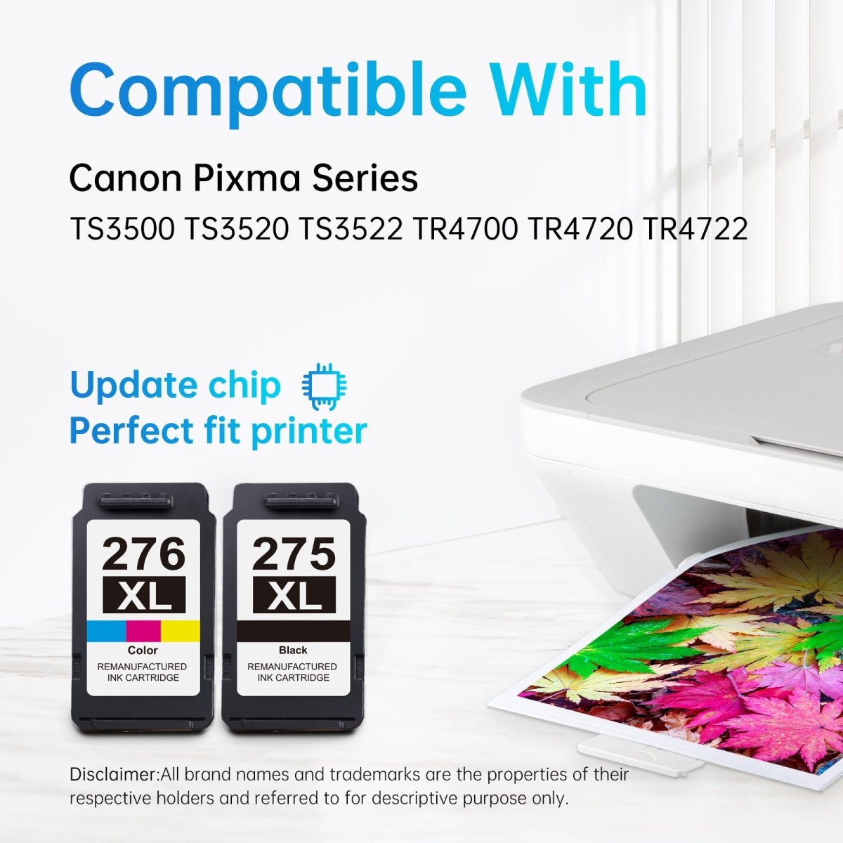 Canon PG275XL & CL276XL Ink Cartridges Combo Pack - High Yield Black & Tri-Color for Canon Printers | Perfect for Home Office, School Projects & Small Business Printing