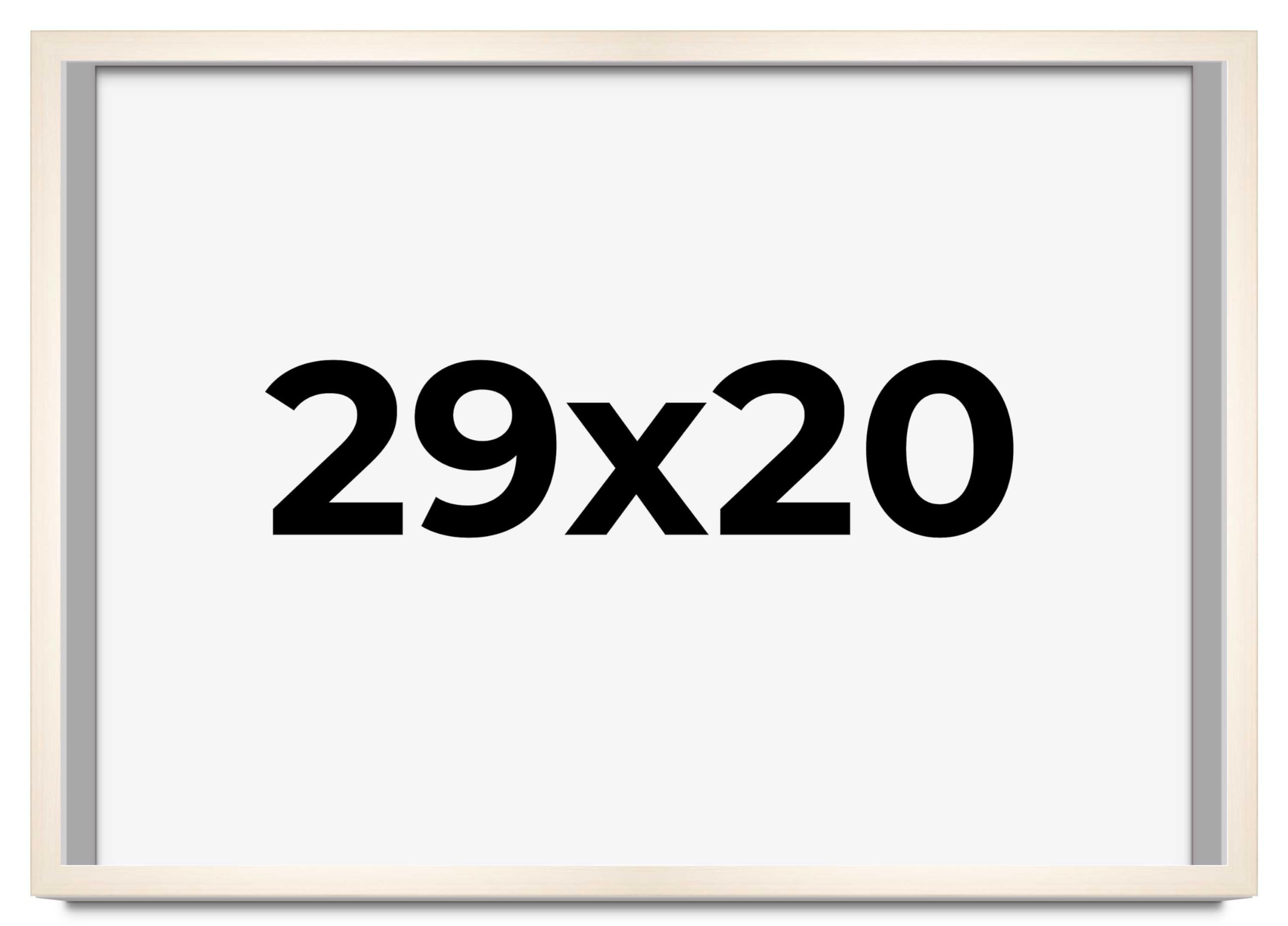 CountryArtHouse 29x20 White Wash Solid Wood Picture Frame - 0.8125 Inch Moulding Width with UV Acrylic Plexiglass, Acid-Free Foam Backing & Hanging Hardware - Perfect for Wall Art, Family Photos & Home Decor