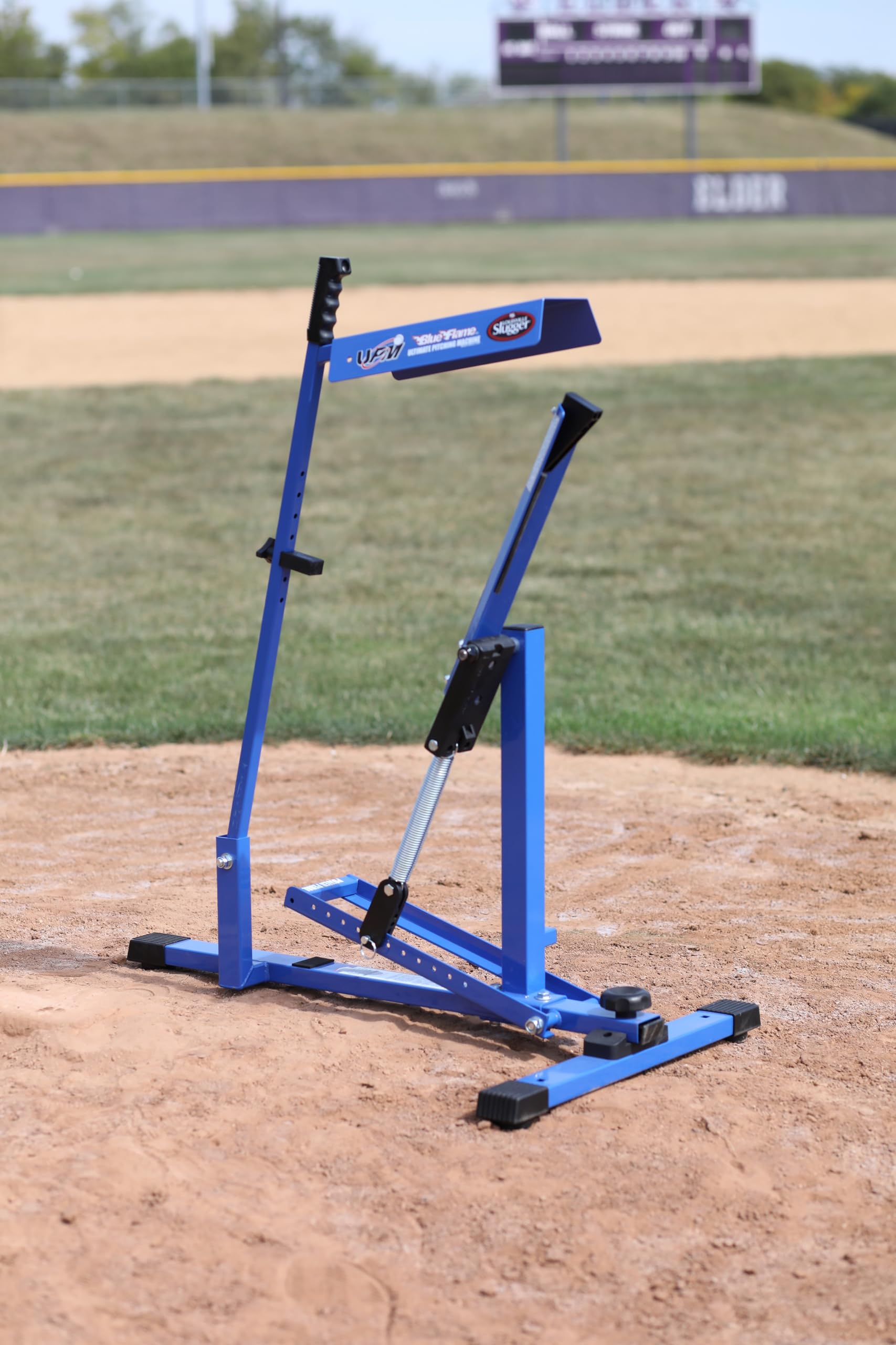 Louisville Slugger Blue Flame Baseball Pitching Machine for Training & Practice – Perfect for Batting Drills, Softball, and Baseball Practice at Home or Field