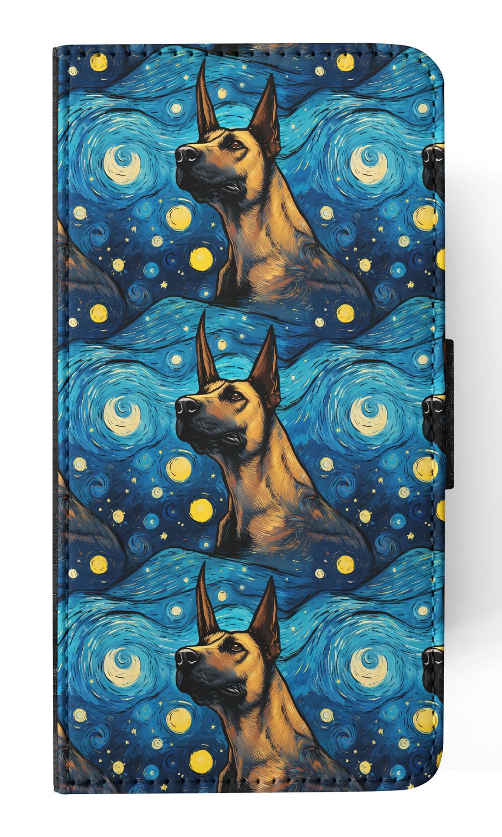Stylish Malinois Puppy Dog Print Faux Leather Flip Wallet Phone Case for Apple iPhone 12 Mini - Perfect for Dog Lovers & Everyday Use