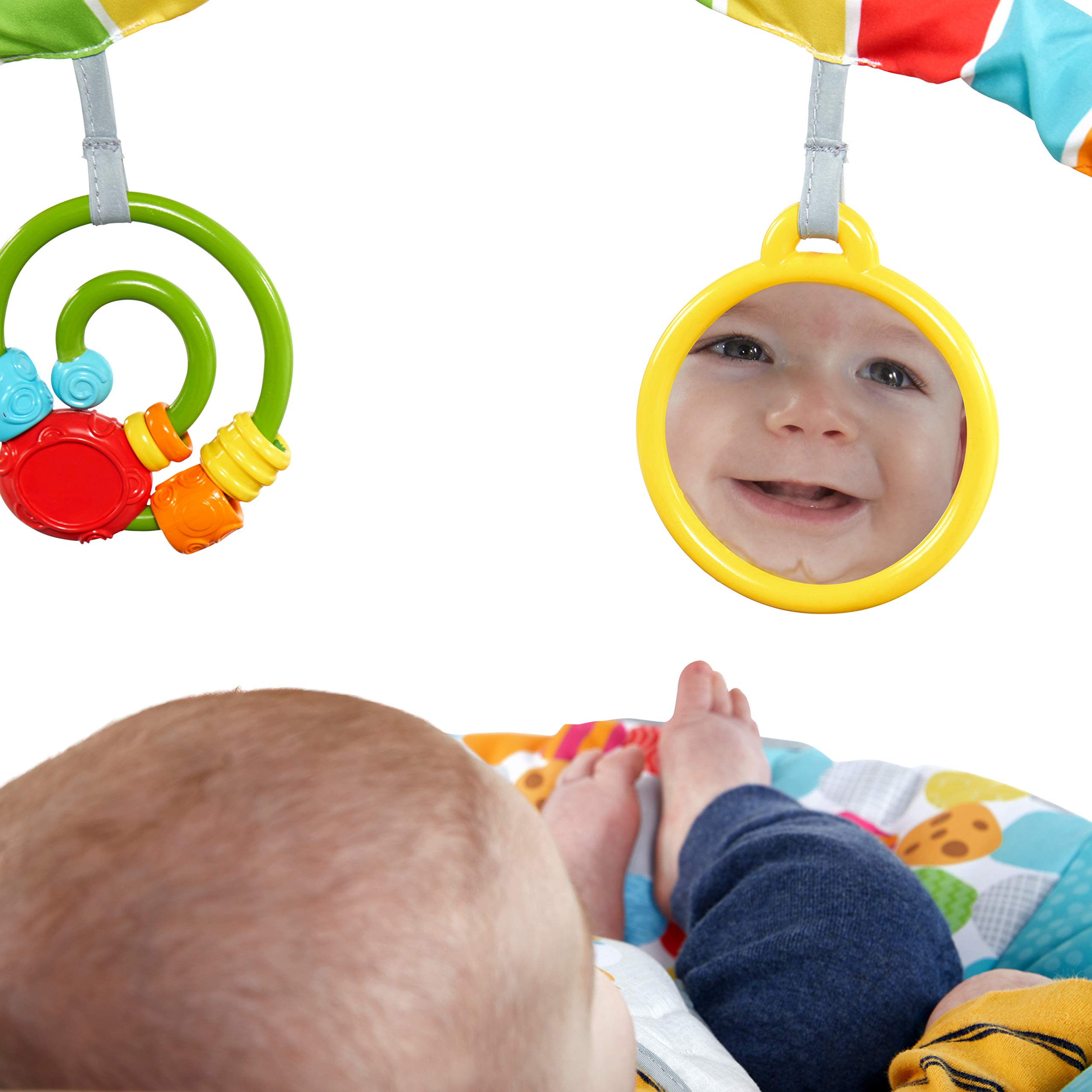 Bright Starts Sesame Street Baby Bouncer with Soothing Vibrations - Infant Seat for 0-6 Months (Up to 20 lbs) - Features Elmo, Cookie Monster & Big Bird - Removable Toy Bar - Perfect for Playtime, Naps & Soothing Fussy Babies