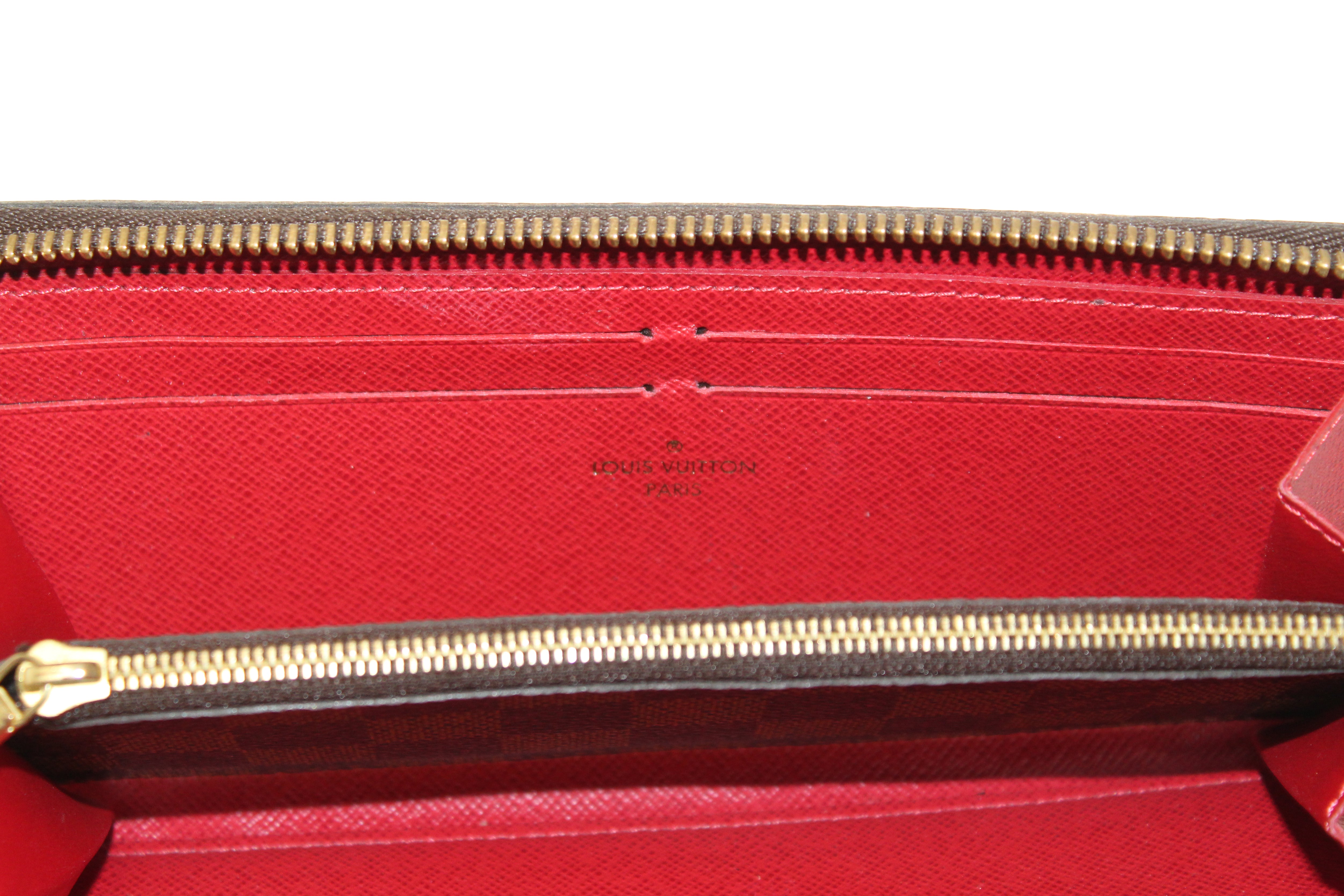 Authentic Louis Vuitton Damier Ebene Canvas Clemence Zippy Wallet for Women - Luxury Designer Compact Zip Around Wallet - Perfect for Everyday Use, Travel & Gift Giving
