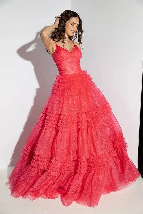 Eureka 9888 Ruched Shimmering Tulle Corset Dress for Women - Elegant Evening Gown for Prom, Wedding, Party & Special Occasions