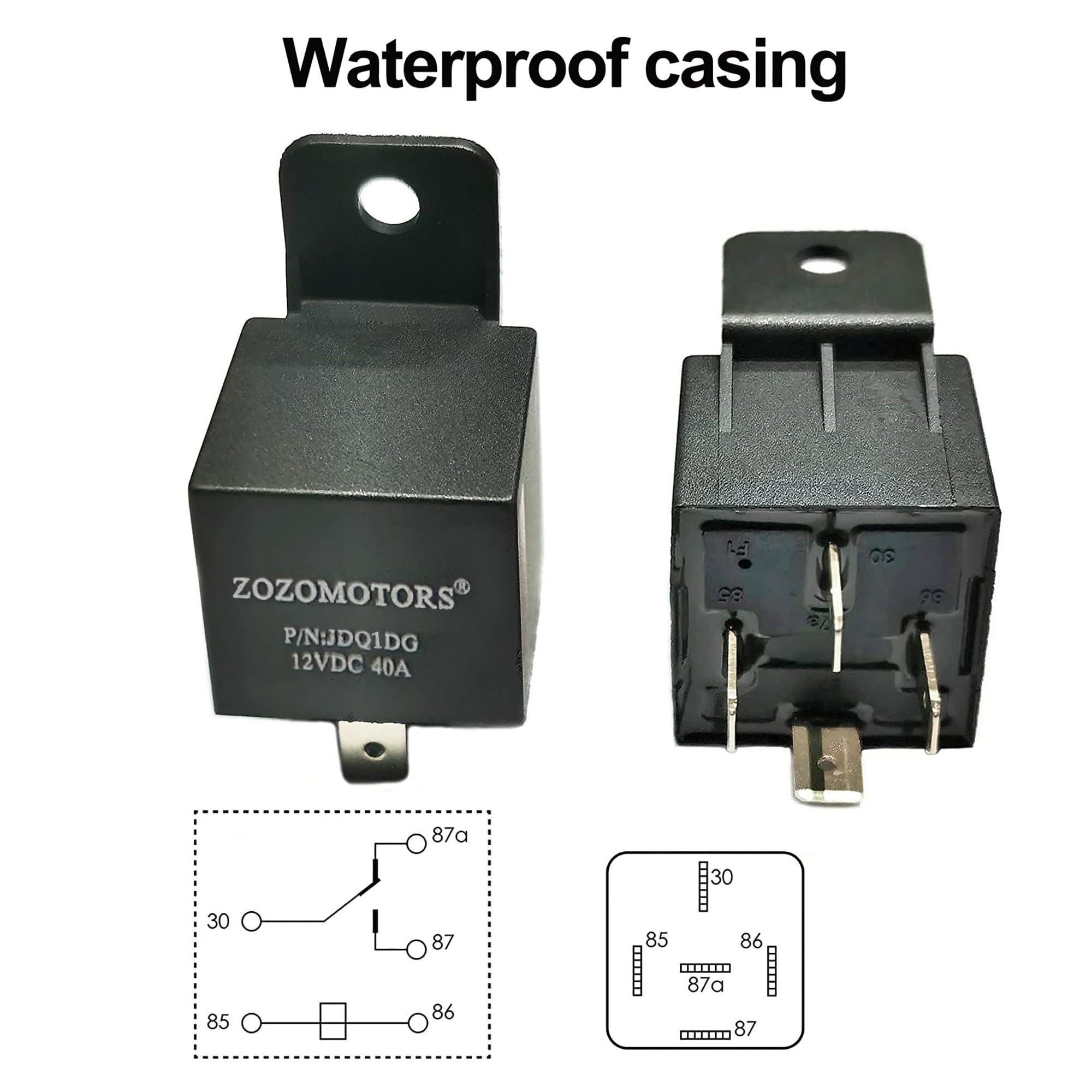Electric Fan Relay Kit with Thermostat - 40 AMP Waterproof Cooling Fan Wiring Kit (185°F On/175°F Off) - Radiator Fan Temperature Sensor Switch for Car, Truck & SUV Cooling Systems - Perfect for Engine Overheating Protection & Performance Upgrades