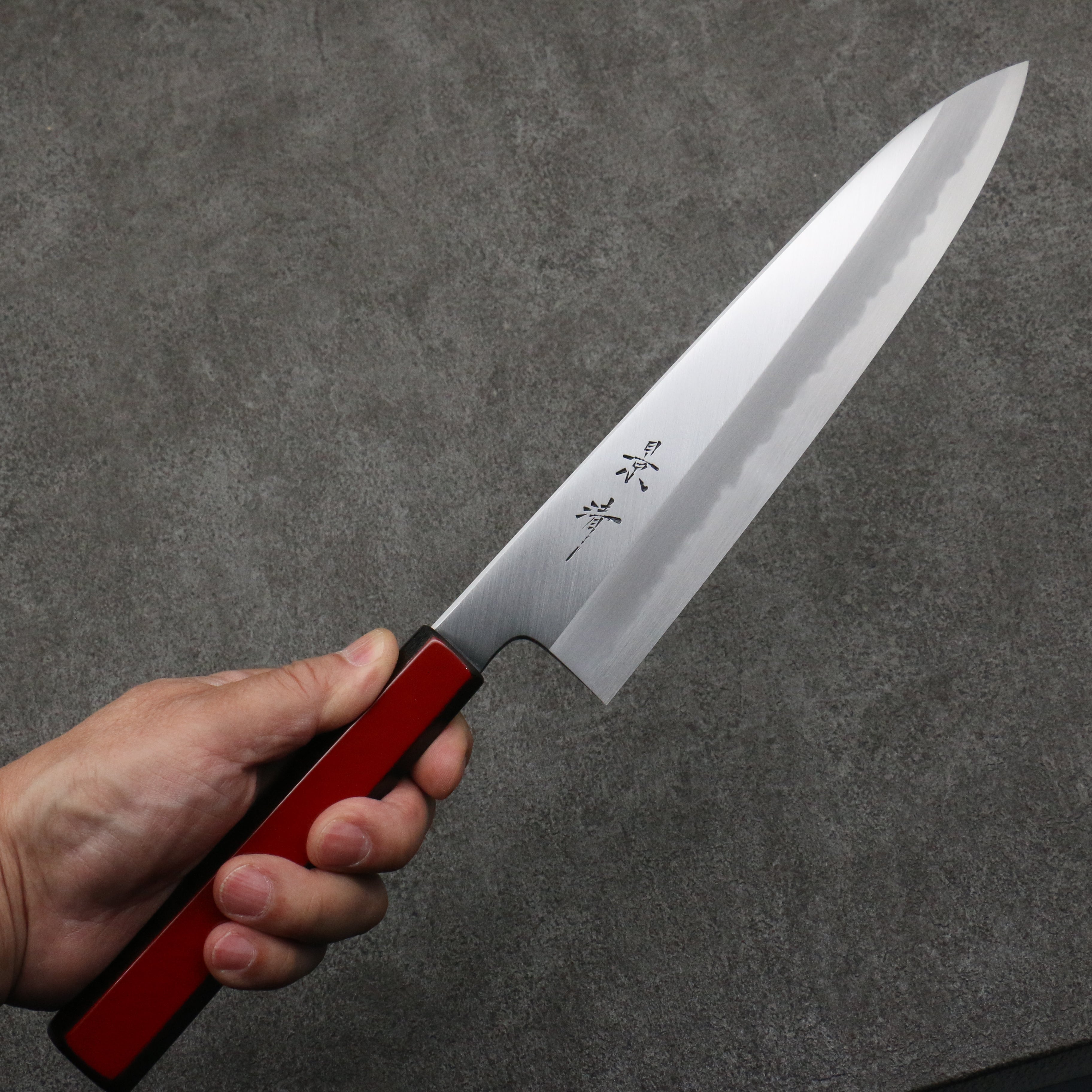Premium Kagekiyo White Steel No.1 Gyuto 240mm Japanese Chef Knife - Akaro Lacquered Magnolia Handle for Professional Chefs & Home Cooking