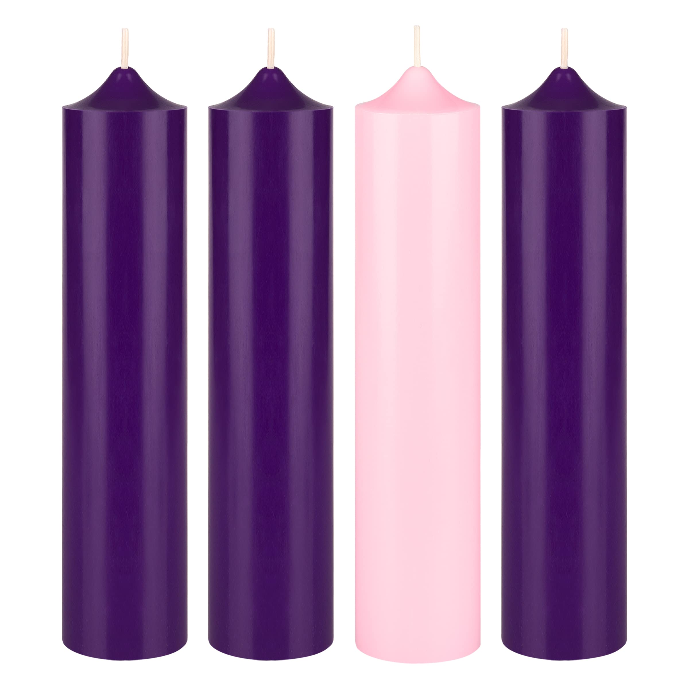 Premium Unscented Christmas Advent Candles Set of 4 - Hand-Poured Bell Top Round Pillar Candles 2