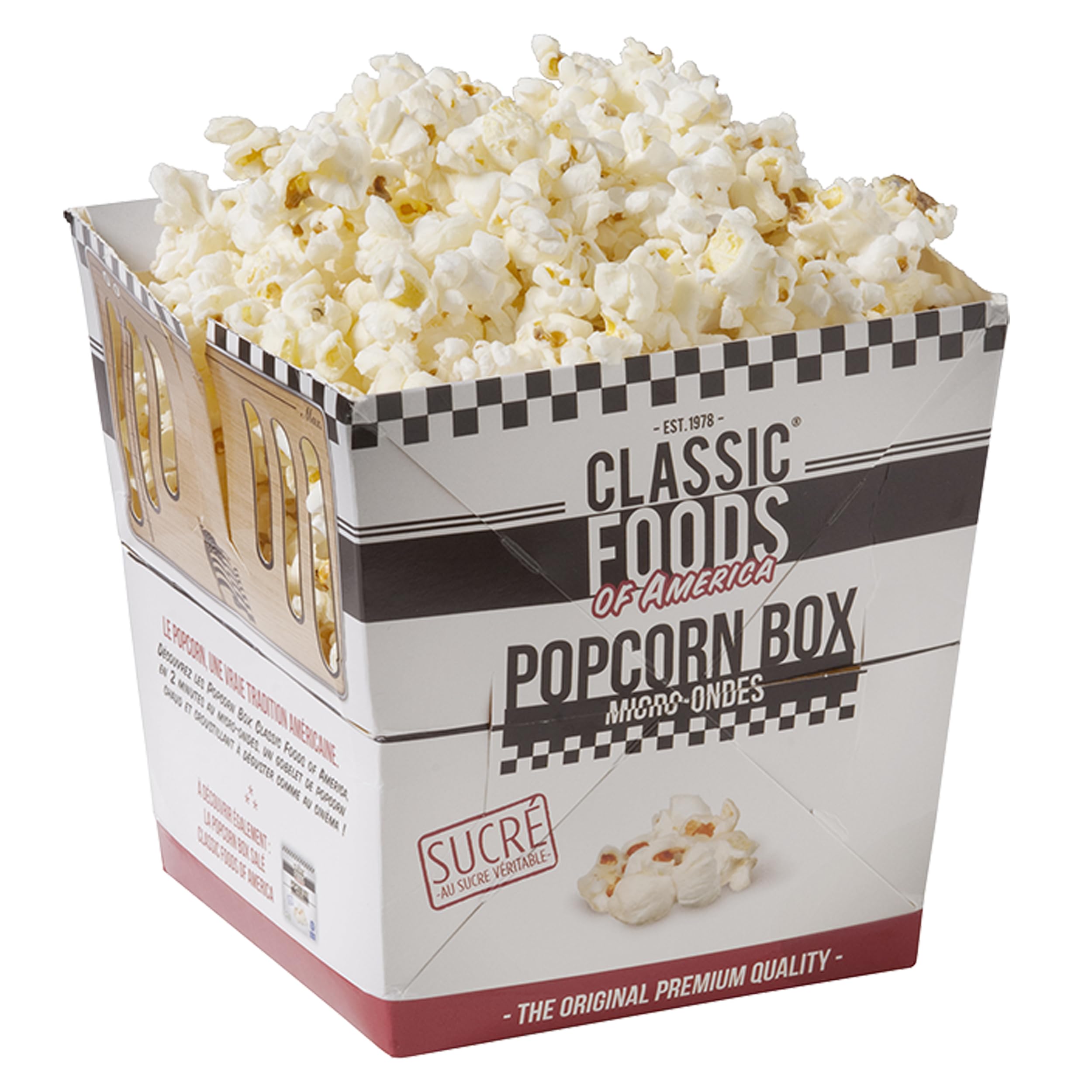 CLASSIC FOODS OF AMERICA Gourmet Popcorn Box - Sweet Caramel Flavor 100g | Perfect for Movie Nights, Parties & Gift Giving