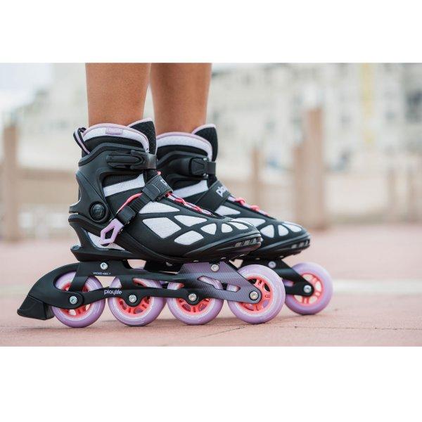 Playlife Lancer 84 Inline Skates for Adults - White Rollerblades for Men & Women - Perfect for Fitness, Outdoor Skating & Urban Commuting