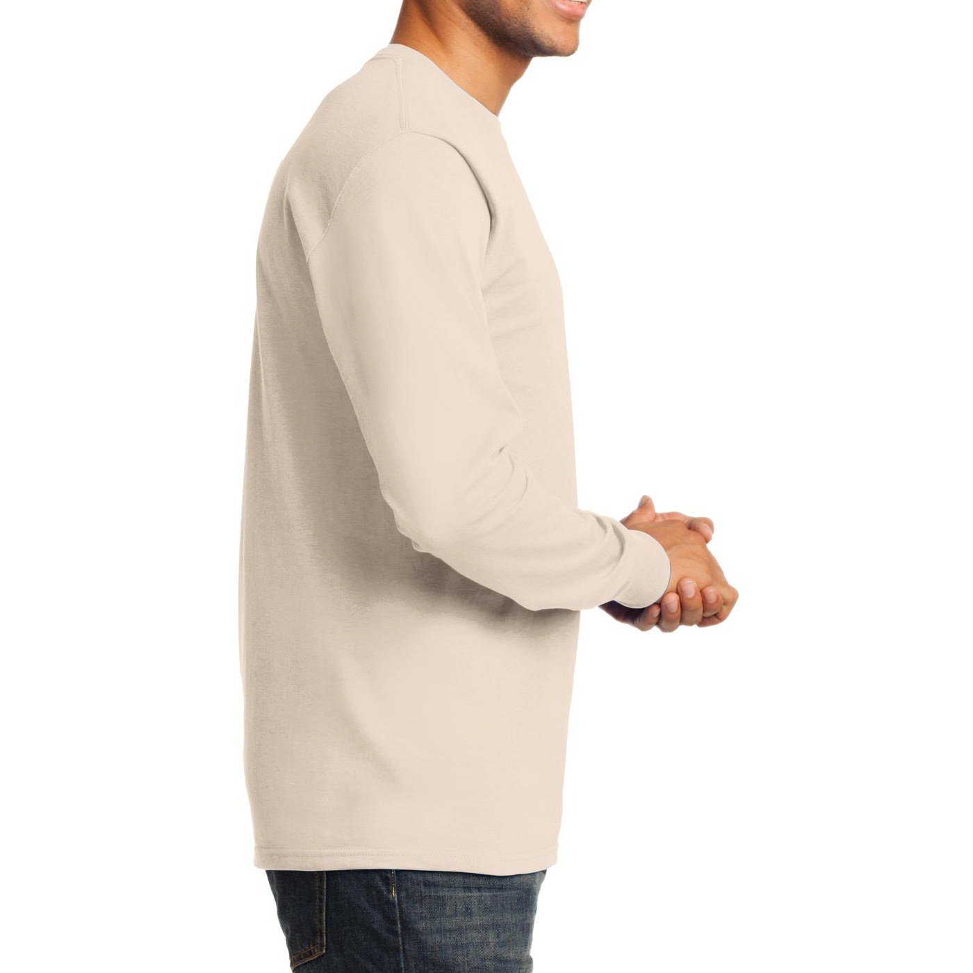 Premium Men's Long Sleeve Essential T-Shirt - Soft Cotton Crewneck Basic Tee for Casual Wear, Layering & Everyday Comfort