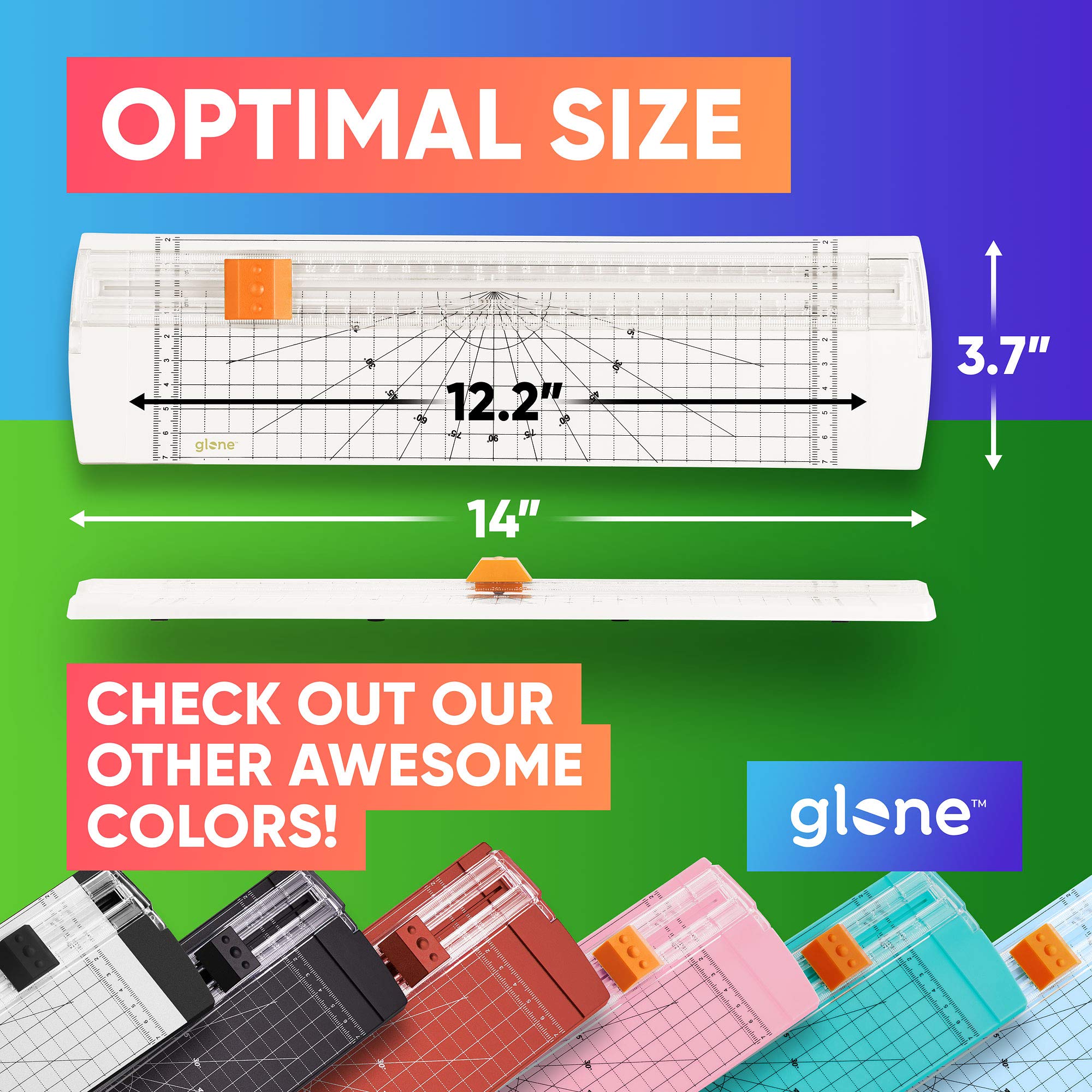 Glone 12 Inch Paper Trimmer - A4 Size Paper Cutter with Automatic Safety Guard for Coupons, Craft Paper & Photos (Off White) | Perfect for Scrapbooking, Office Use & Photo Cutting